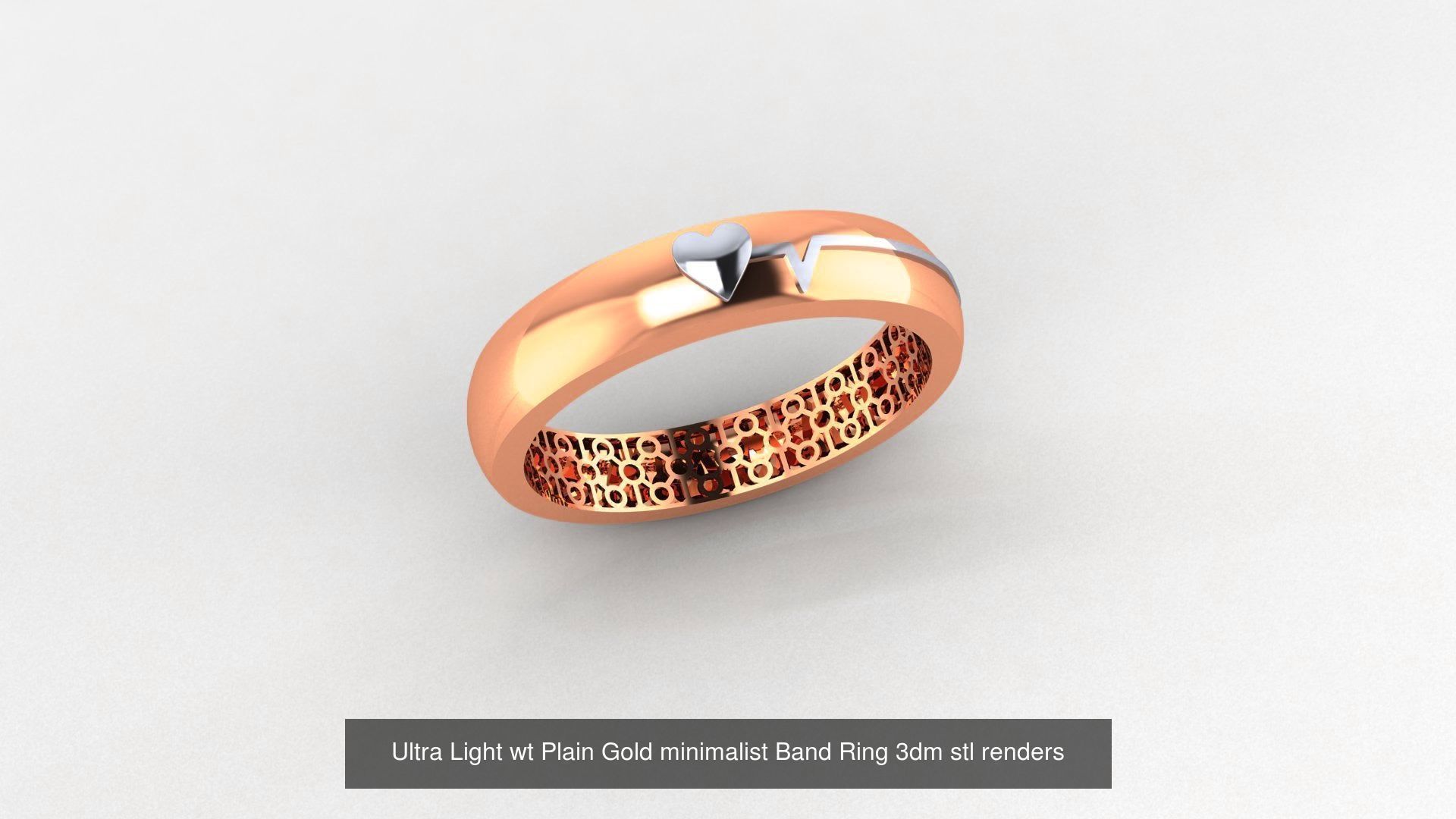 253 Plain Gold Light weight minimalist Rings 3dm stl renders 3D Model Collection_27