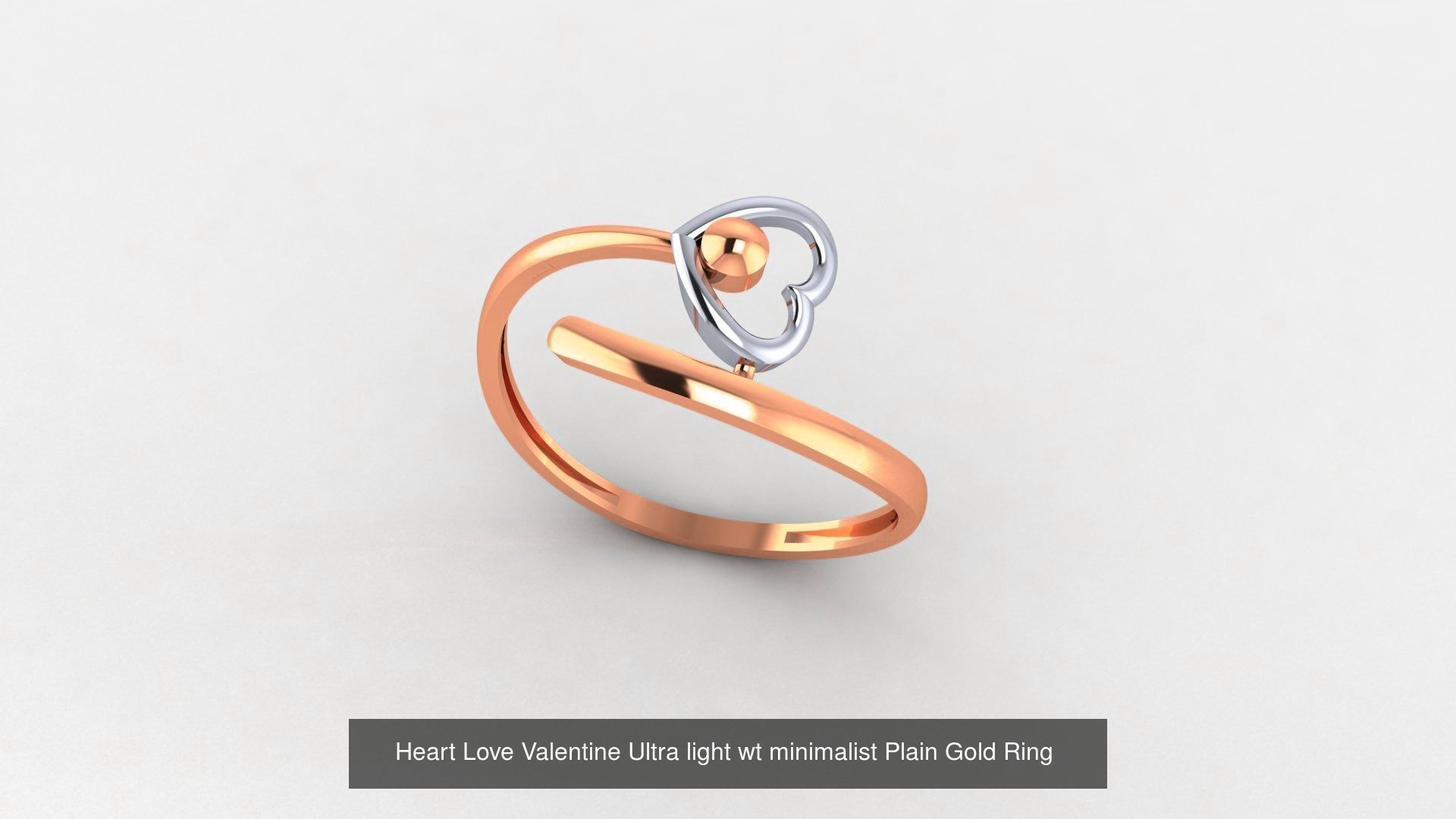 253 Plain Gold Light weight minimalist Rings 3dm stl renders 3D Model Collection_118