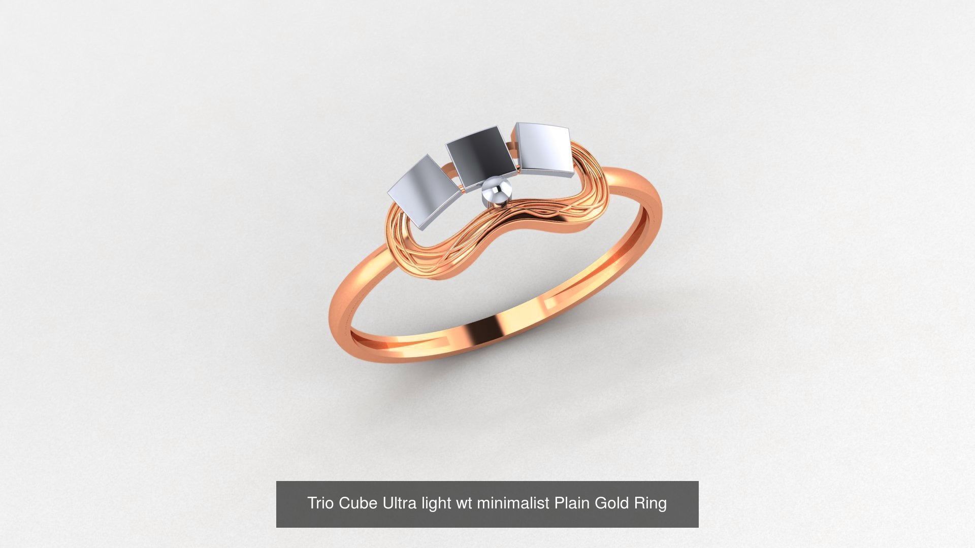 253 Plain Gold Light weight minimalist Rings 3dm stl renders 3D Model Collection_139
