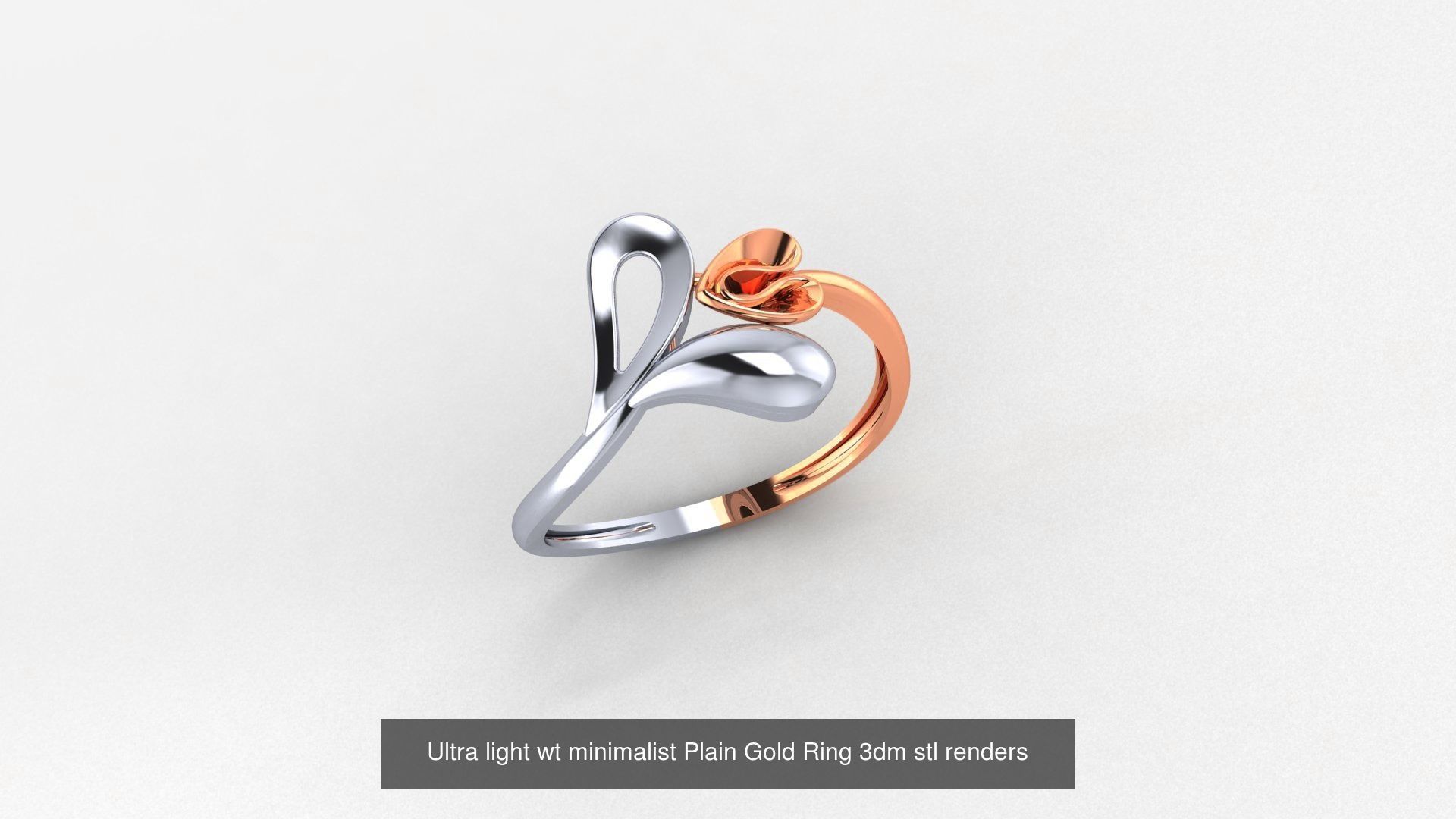 253 Plain Gold Light weight minimalist Rings 3dm stl renders 3D Model Collection_180