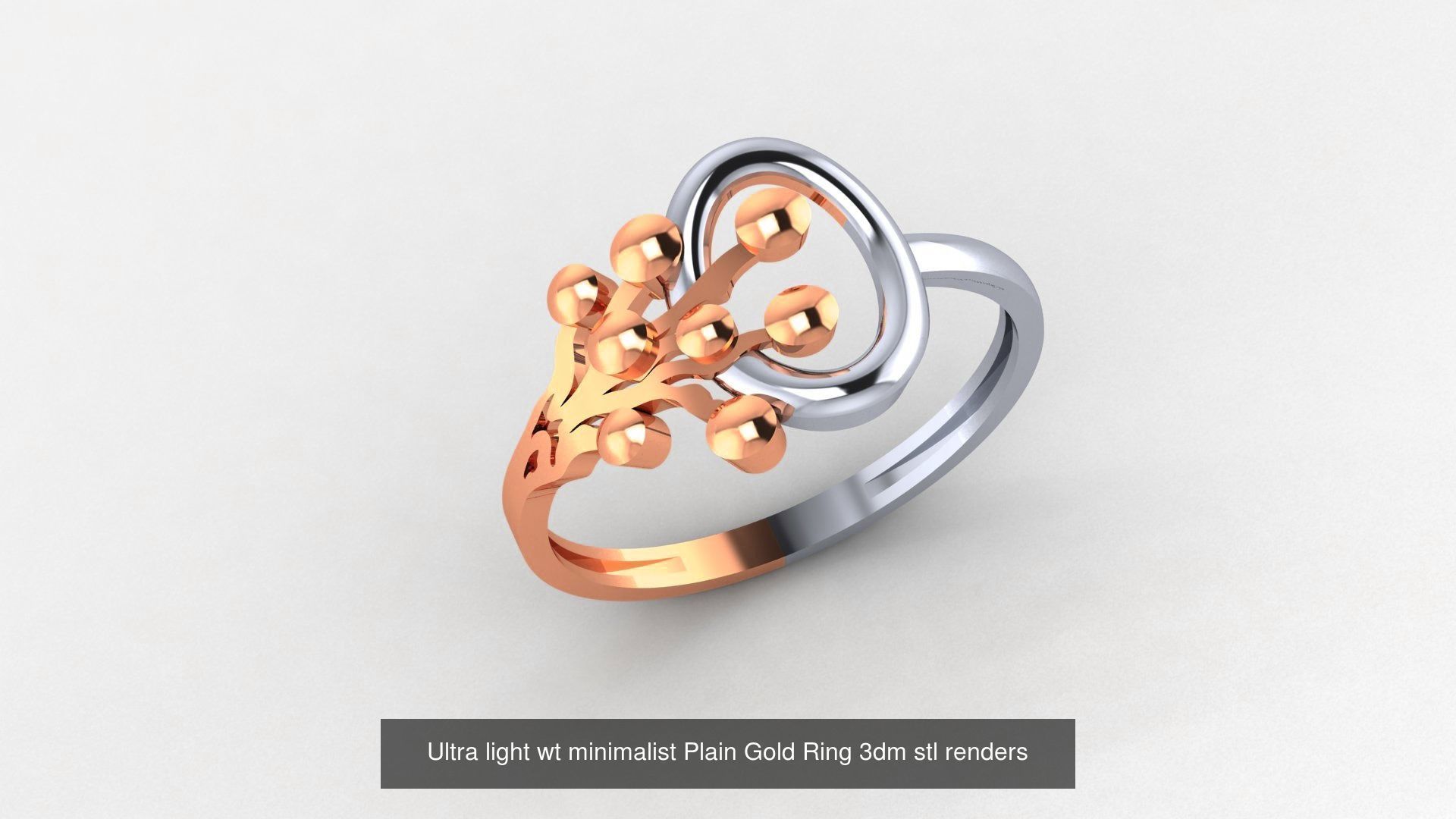 253 Plain Gold Light weight minimalist Rings 3dm stl renders 3D Model Collection_185