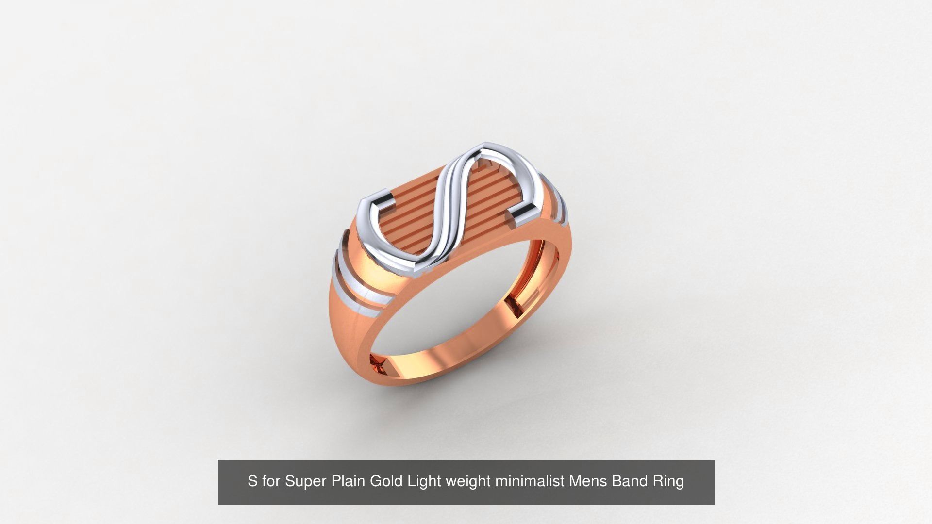 253 Plain Gold Light weight minimalist Rings 3dm stl renders 3D Model Collection_69