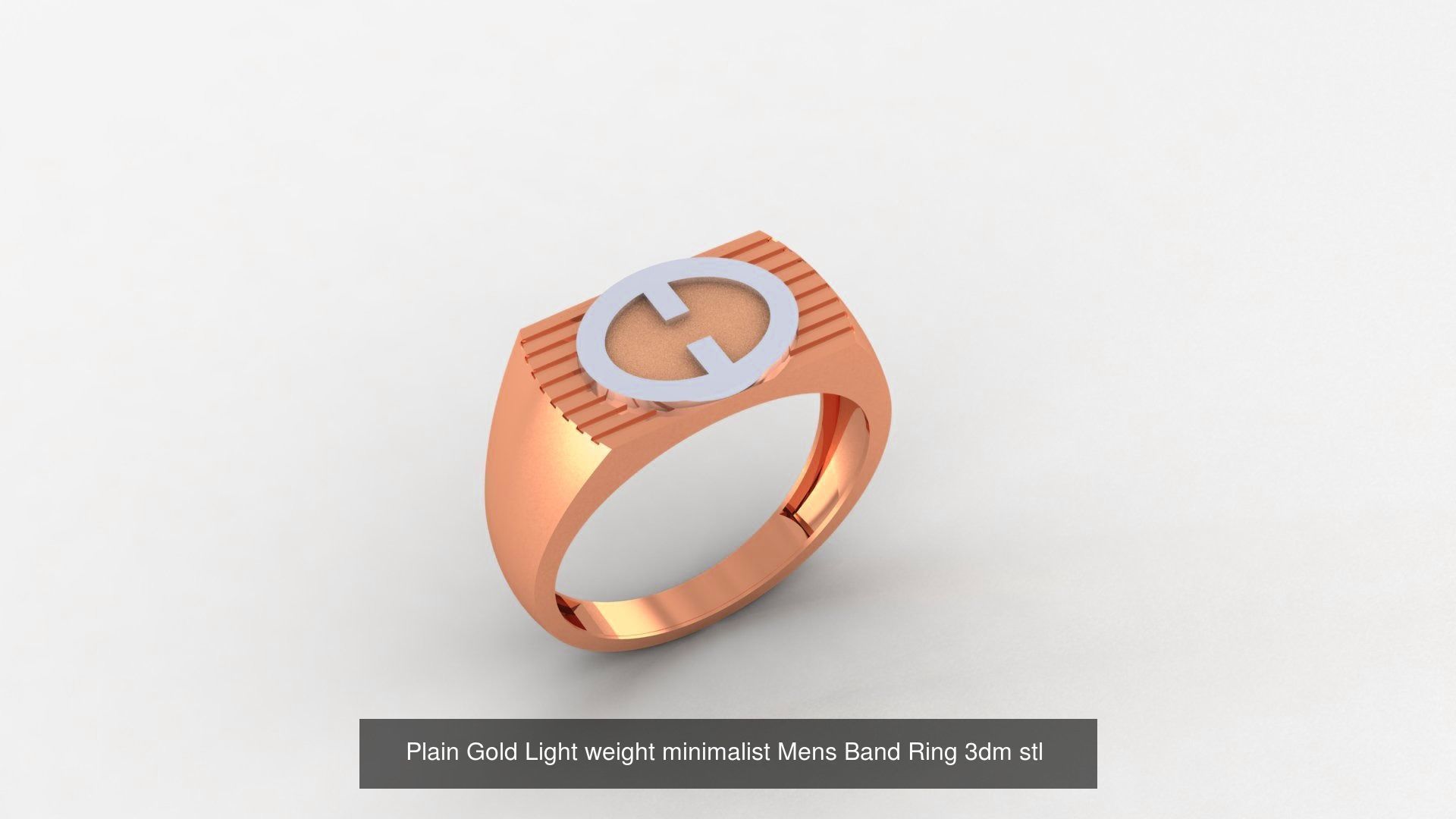 253 Plain Gold Light weight minimalist Rings 3dm stl renders 3D Model Collection_68