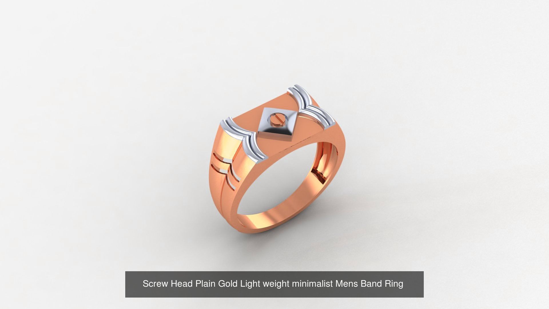 253 Plain Gold Light weight minimalist Rings 3dm stl renders 3D Model Collection_87