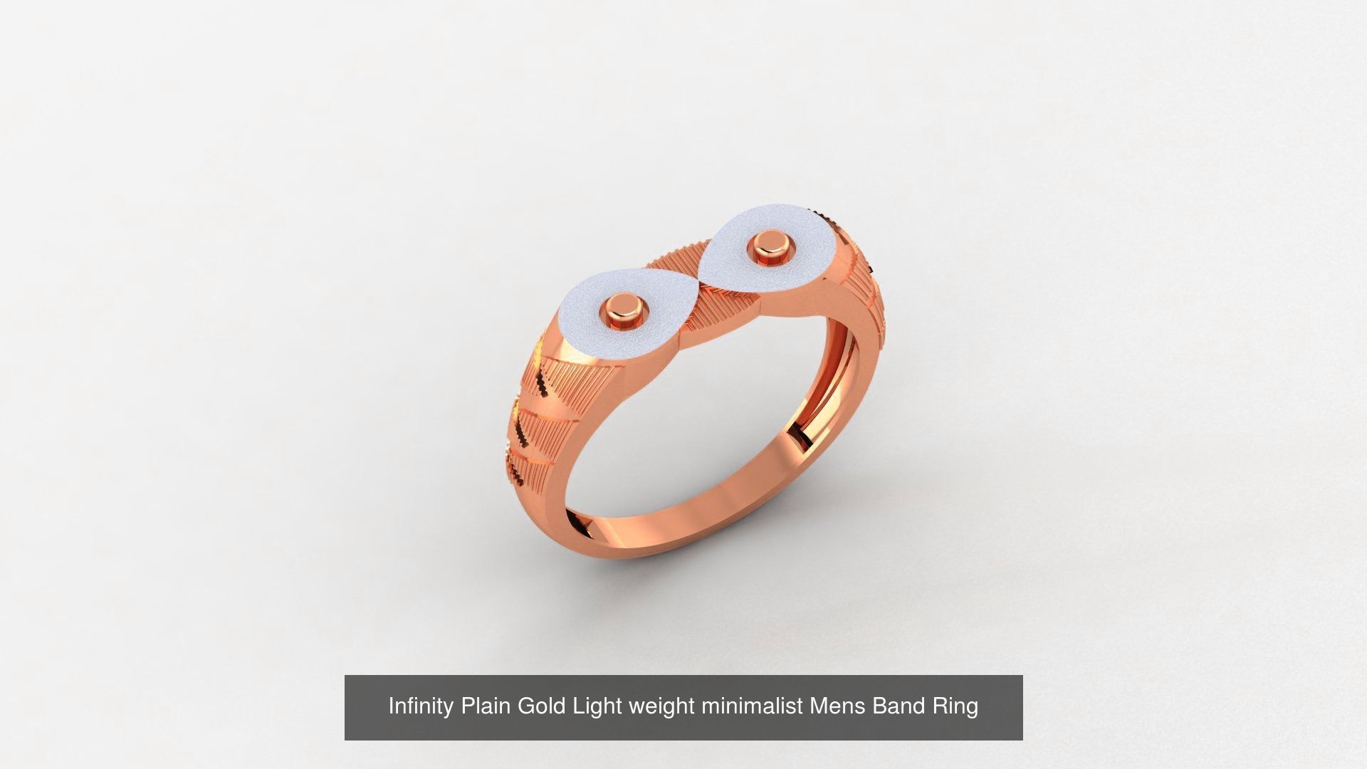 253 Plain Gold Light weight minimalist Rings 3dm stl renders 3D Model Collection_92