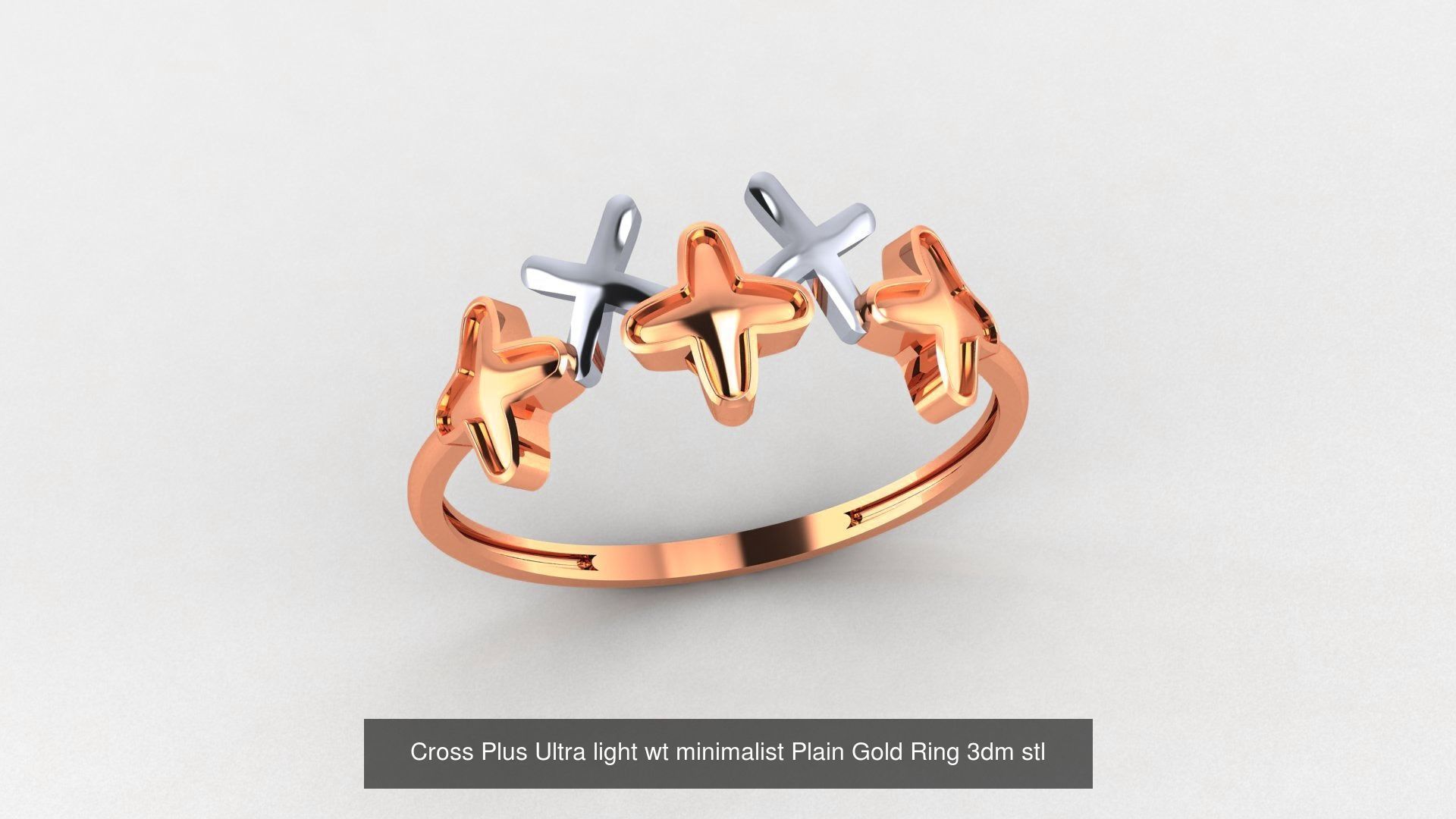 253 Plain Gold Light weight minimalist Rings 3dm stl renders 3D Model Collection_128