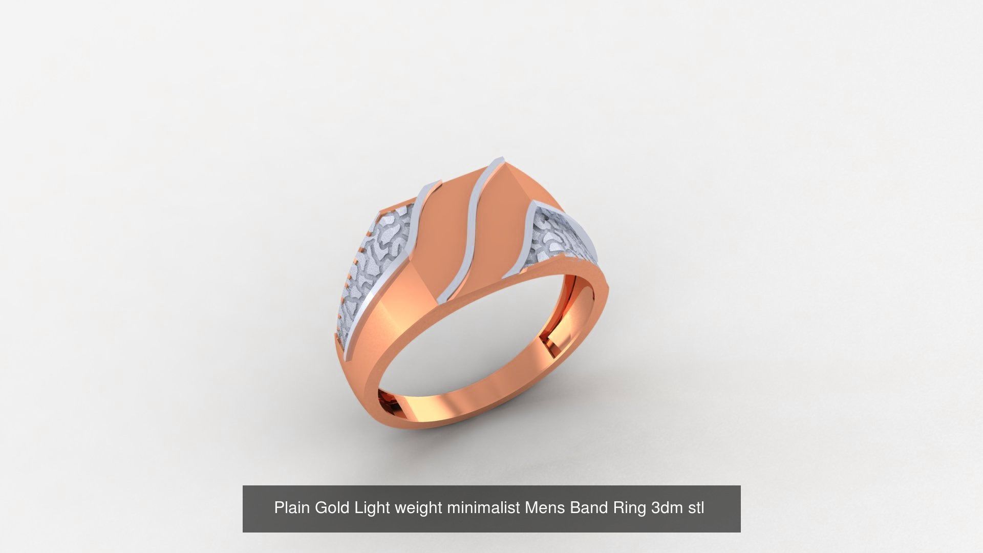 253 Plain Gold Light weight minimalist Rings 3dm stl renders 3D Model Collection_76