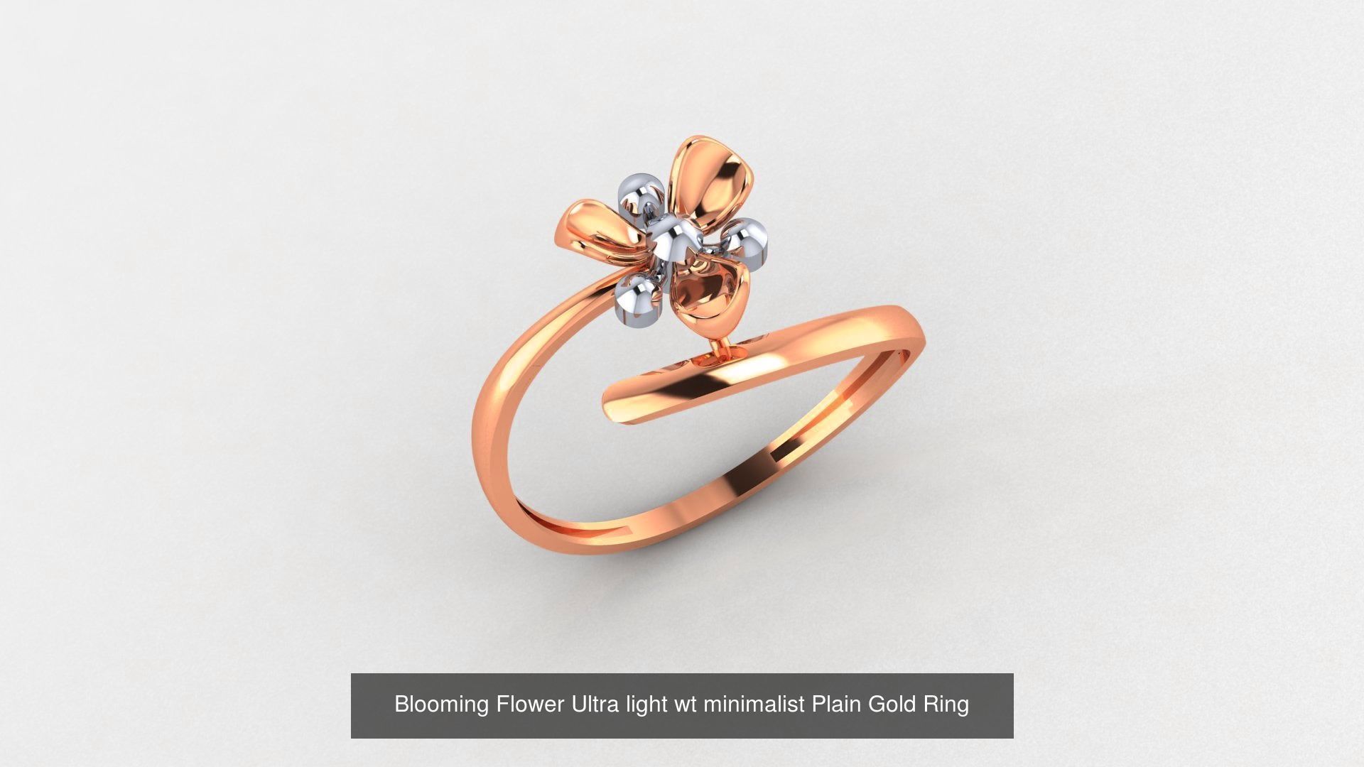 253 Plain Gold Light weight minimalist Rings 3dm stl renders 3D Model Collection_138