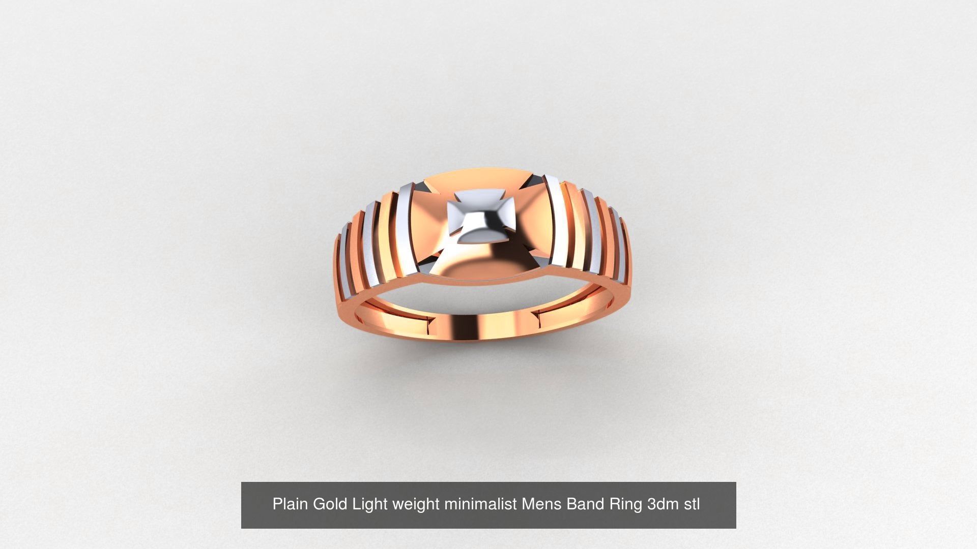 253 Plain Gold Light weight minimalist Rings 3dm stl renders 3D Model Collection_51