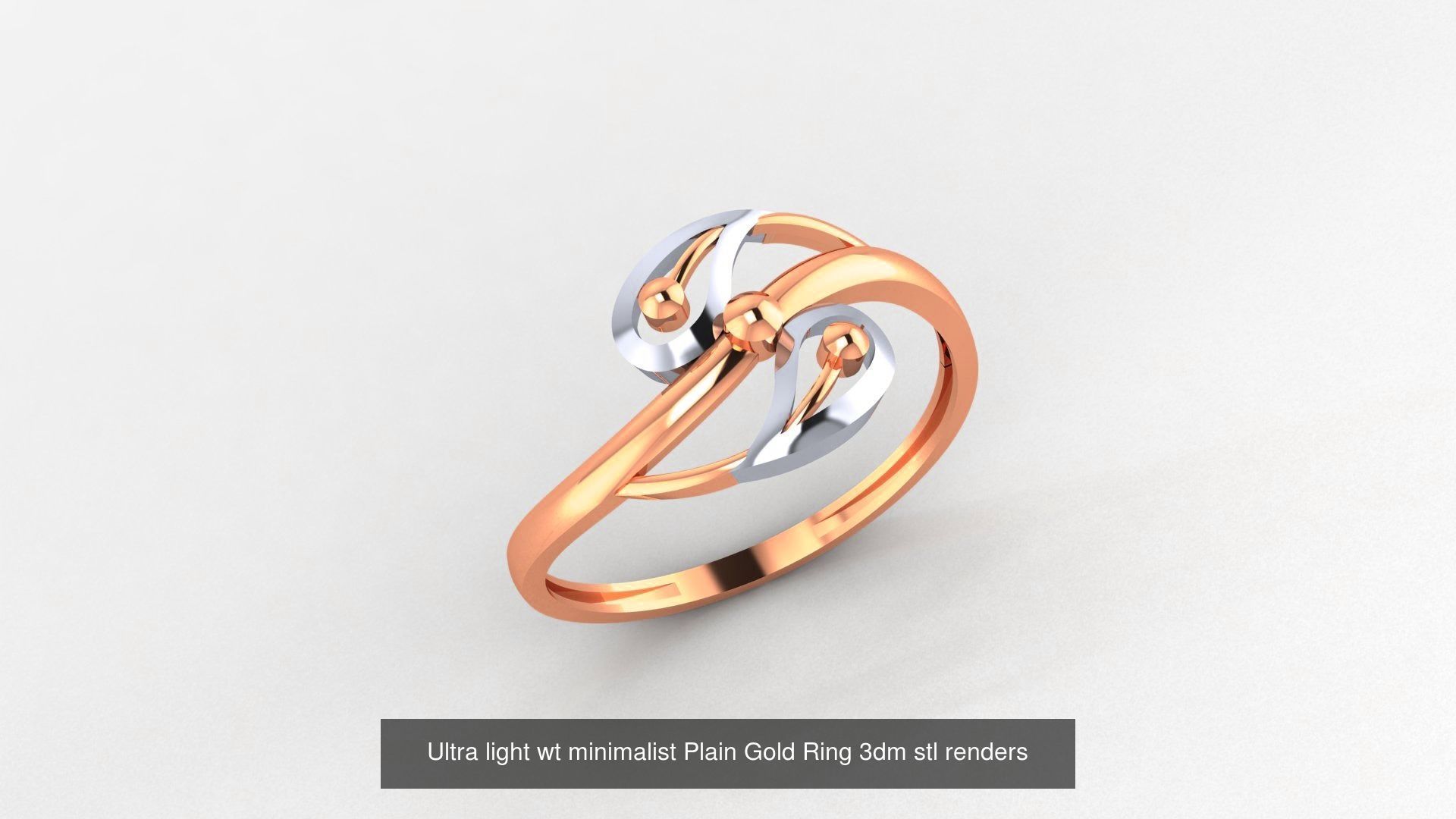 253 Plain Gold Light weight minimalist Rings 3dm stl renders 3D Model Collection_114