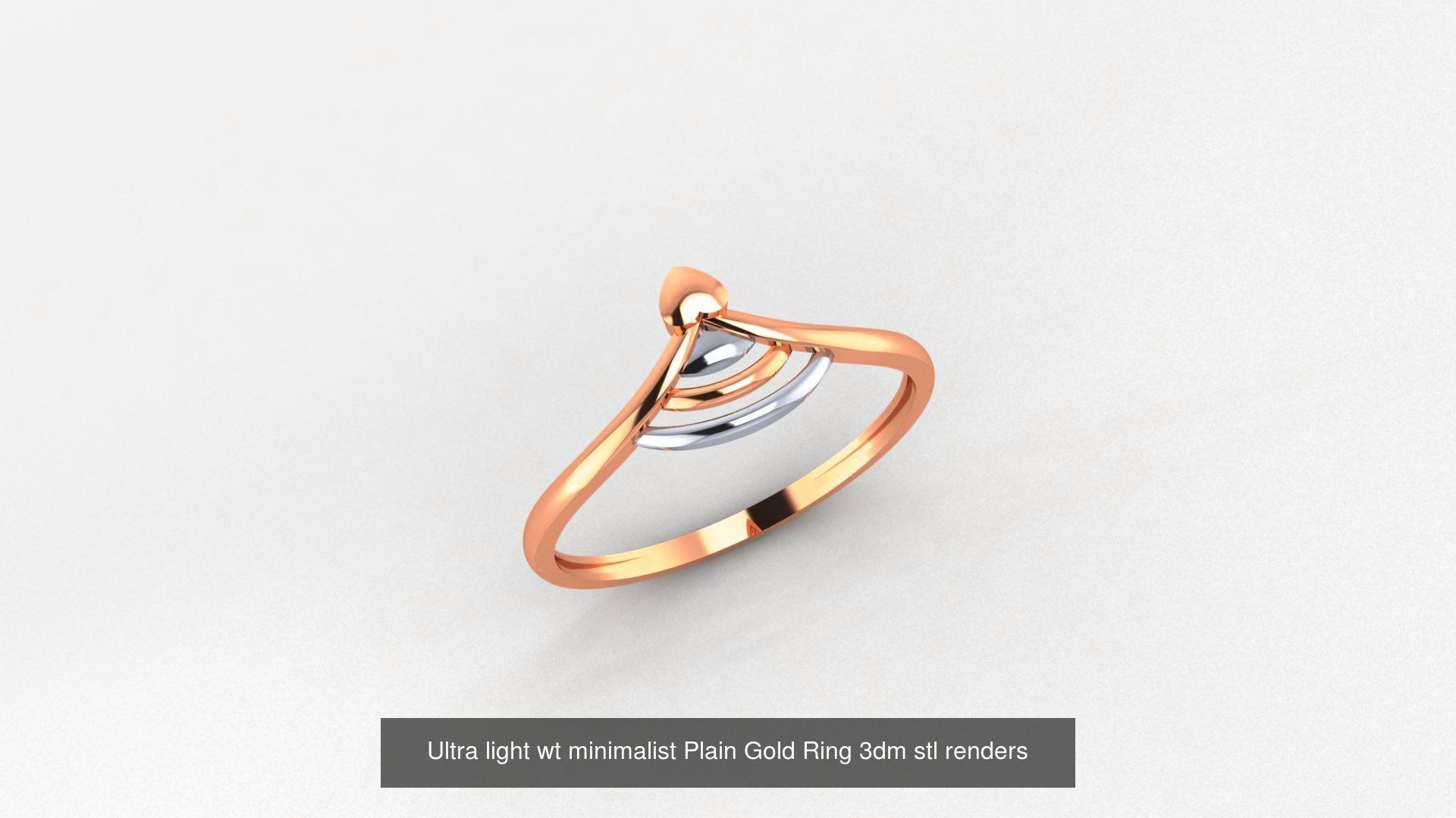 253 Plain Gold Light weight minimalist Rings 3dm stl renders 3D Model Collection_173