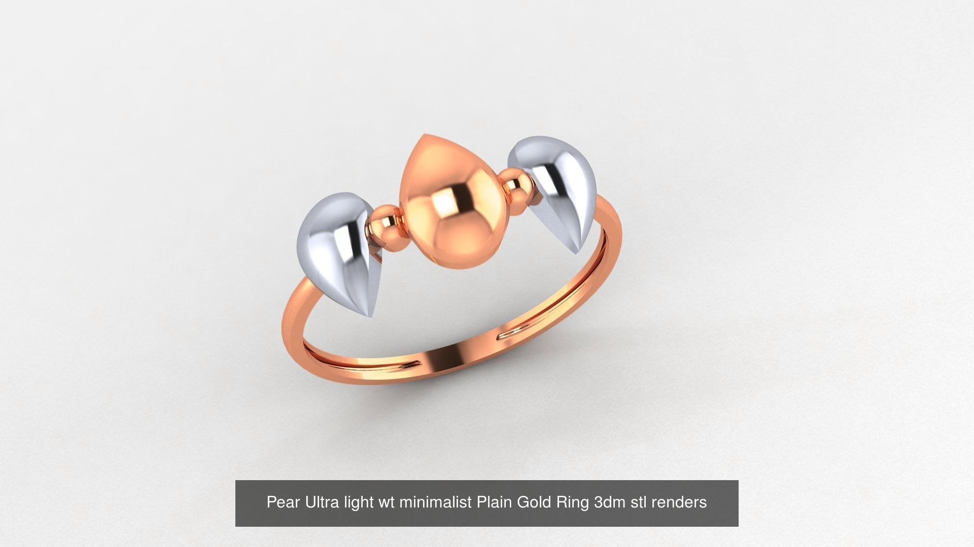 253 Plain Gold Light weight minimalist Rings 3dm stl renders 3D Model Collection_132