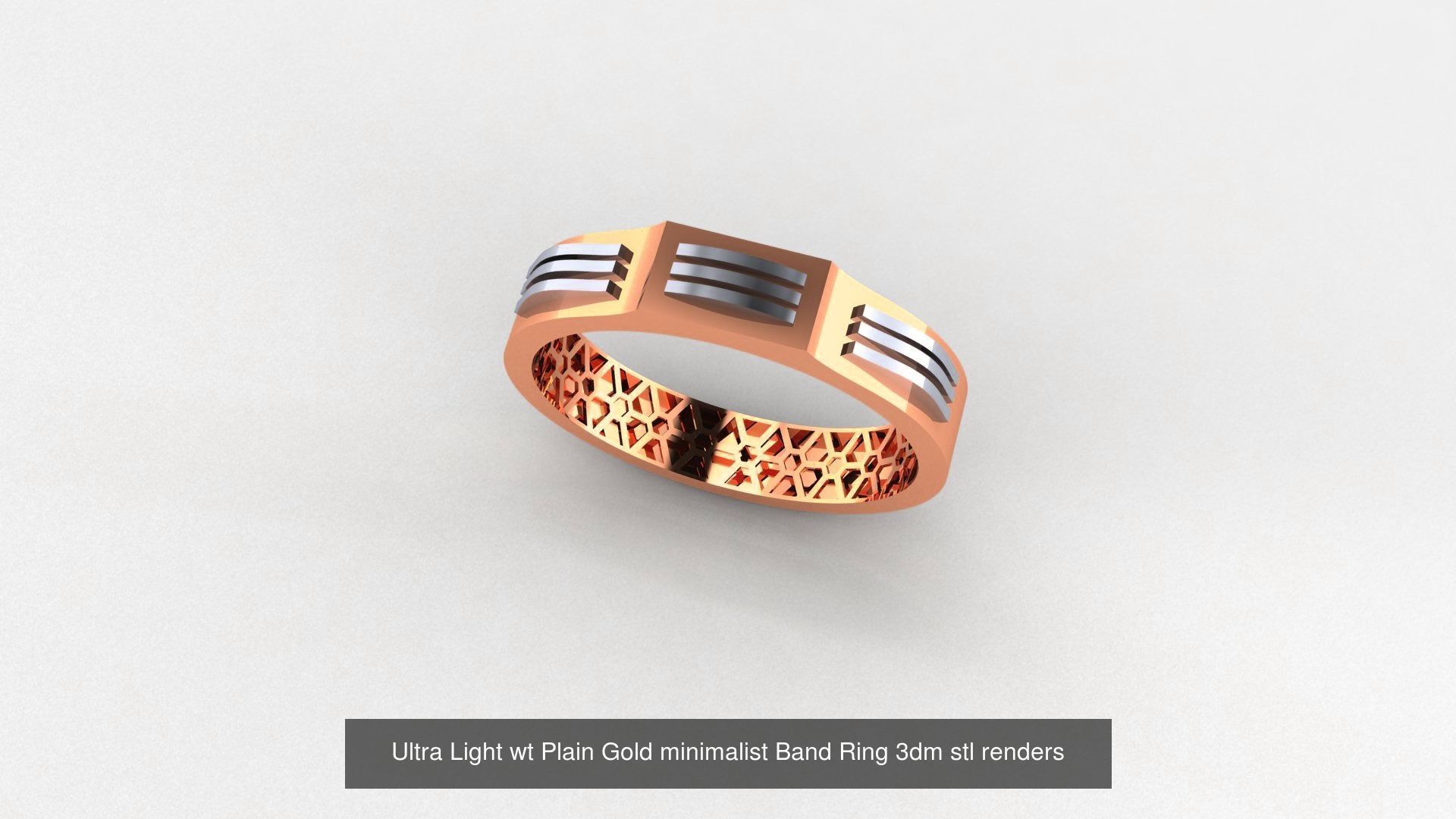 253 Plain Gold Light weight minimalist Rings 3dm stl renders 3D Model Collection_24