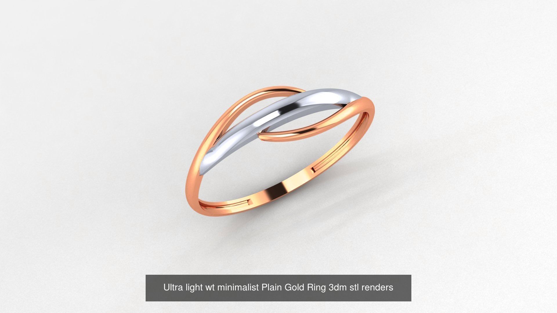 253 Plain Gold Light weight minimalist Rings 3dm stl renders 3D Model Collection_116
