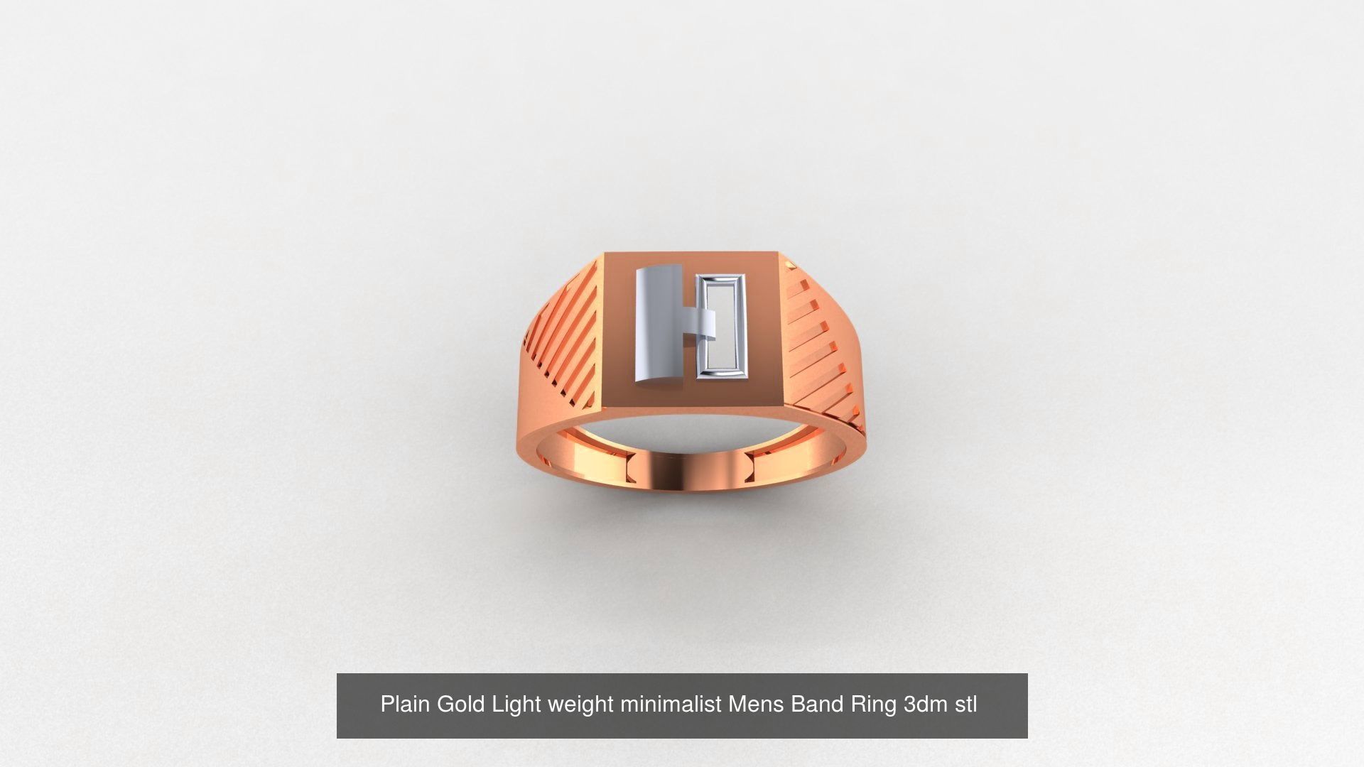 253 Plain Gold Light weight minimalist Rings 3dm stl renders 3D Model Collection_35