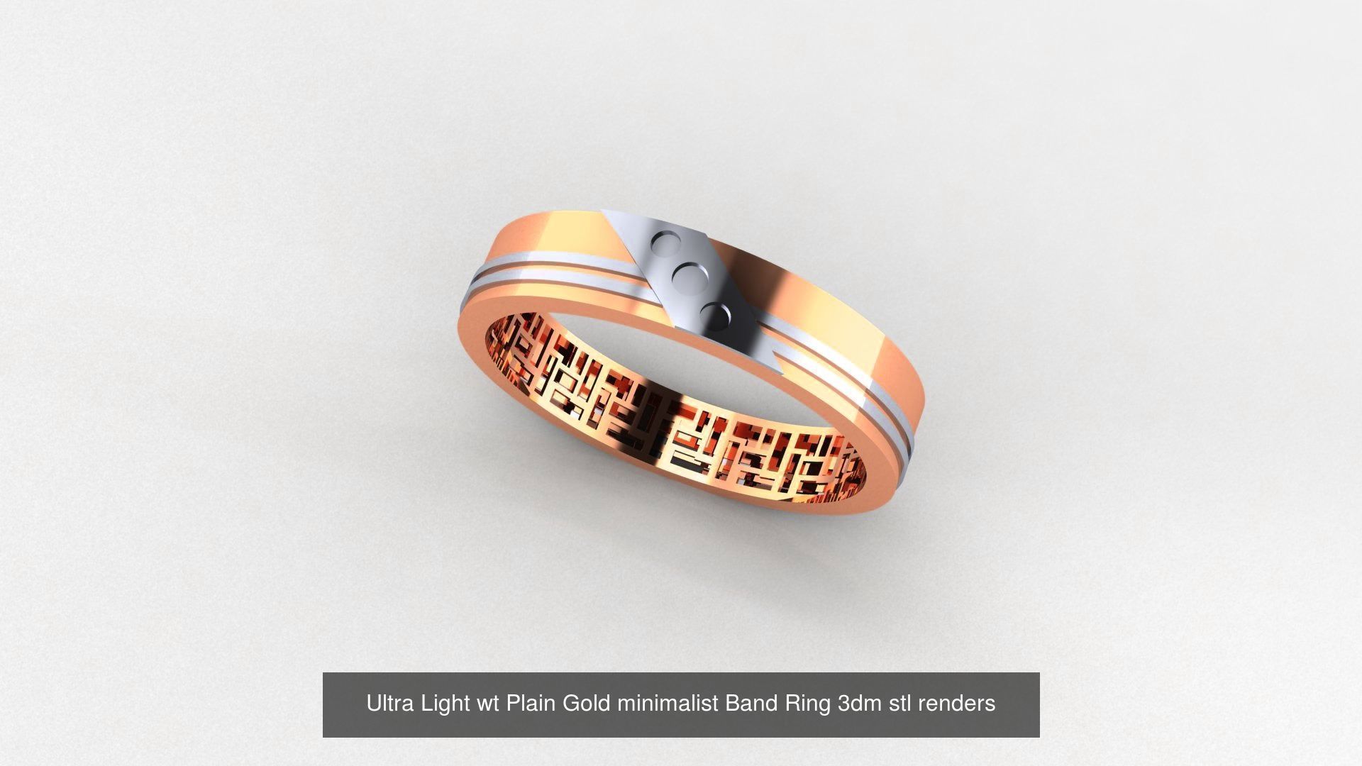 253 Plain Gold Light weight minimalist Rings 3dm stl renders 3D Model Collection_12