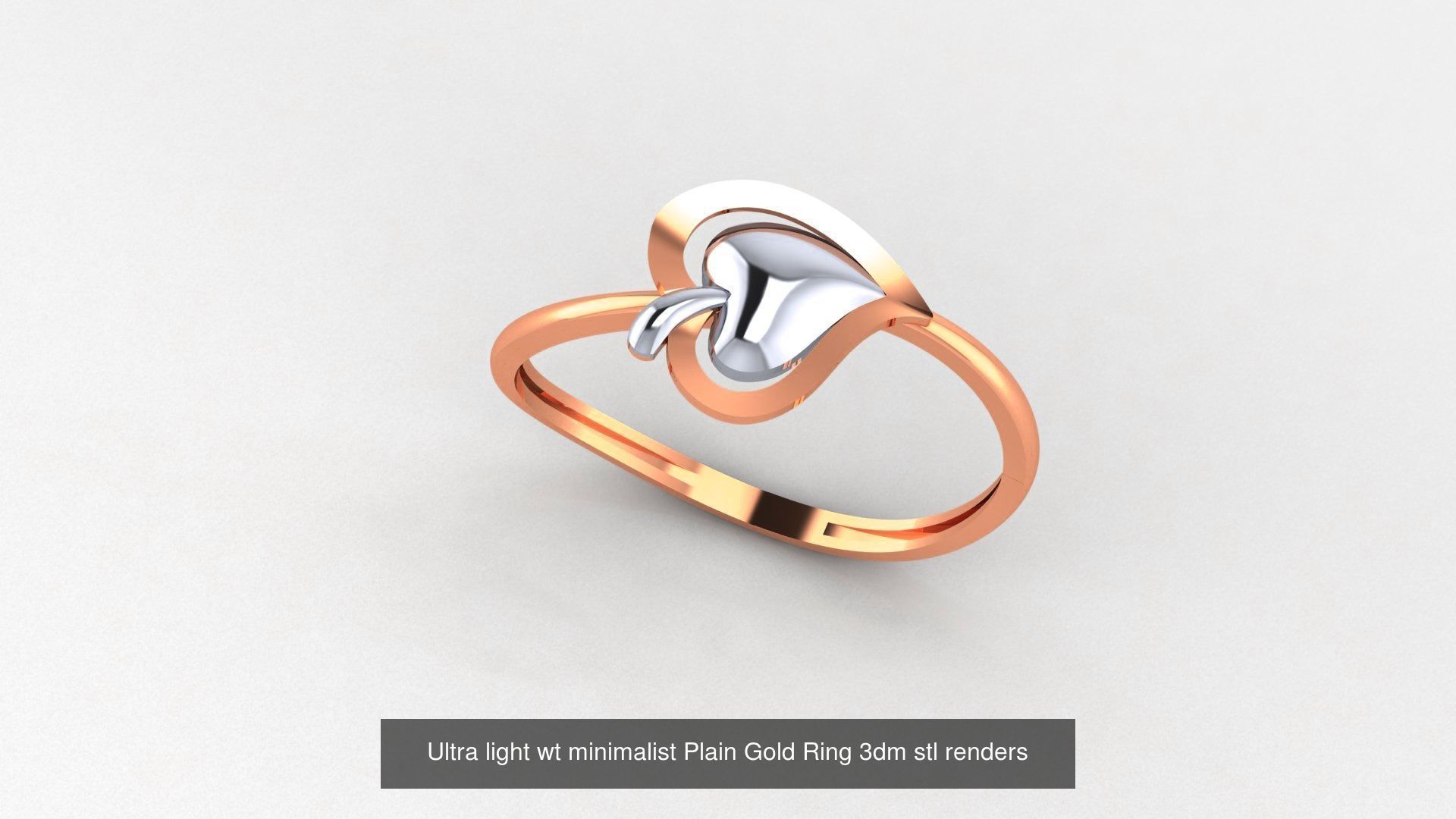 253 Plain Gold Light weight minimalist Rings 3dm stl renders 3D Model Collection_163