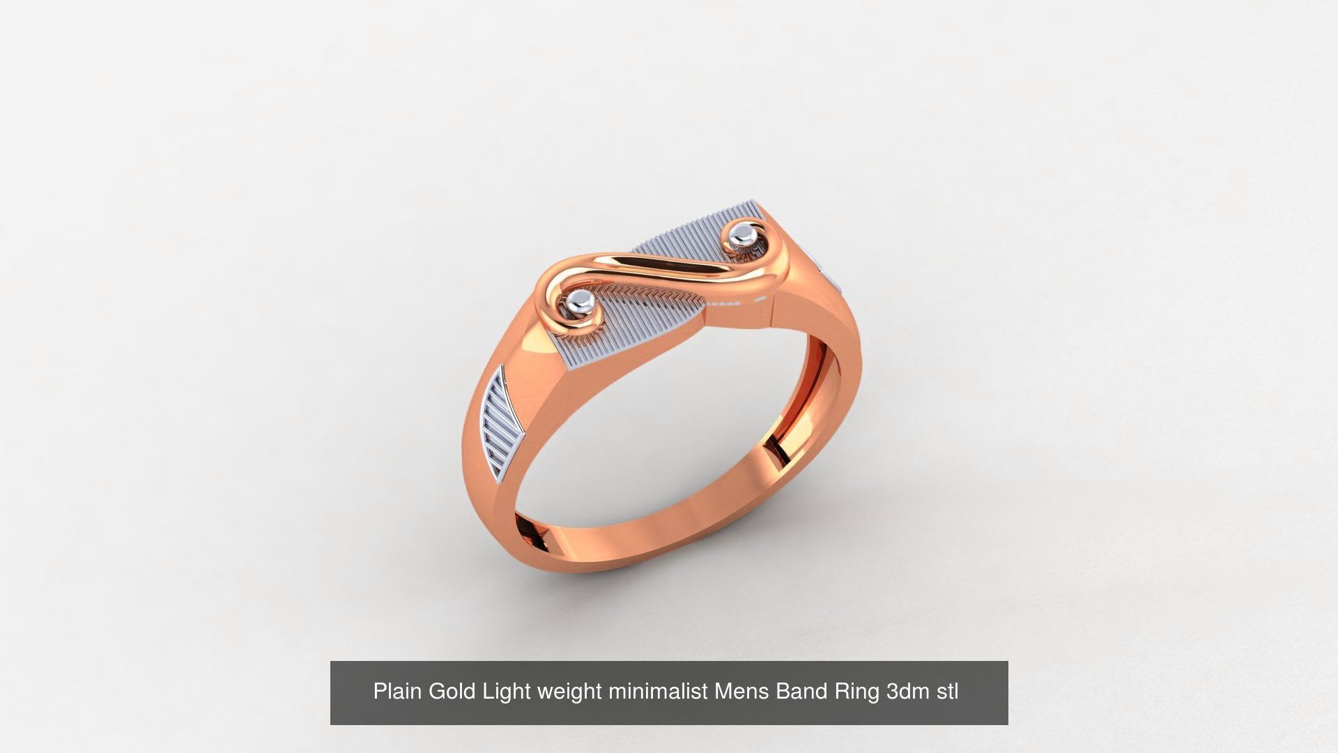 253 Plain Gold Light weight minimalist Rings 3dm stl renders 3D Model Collection_57