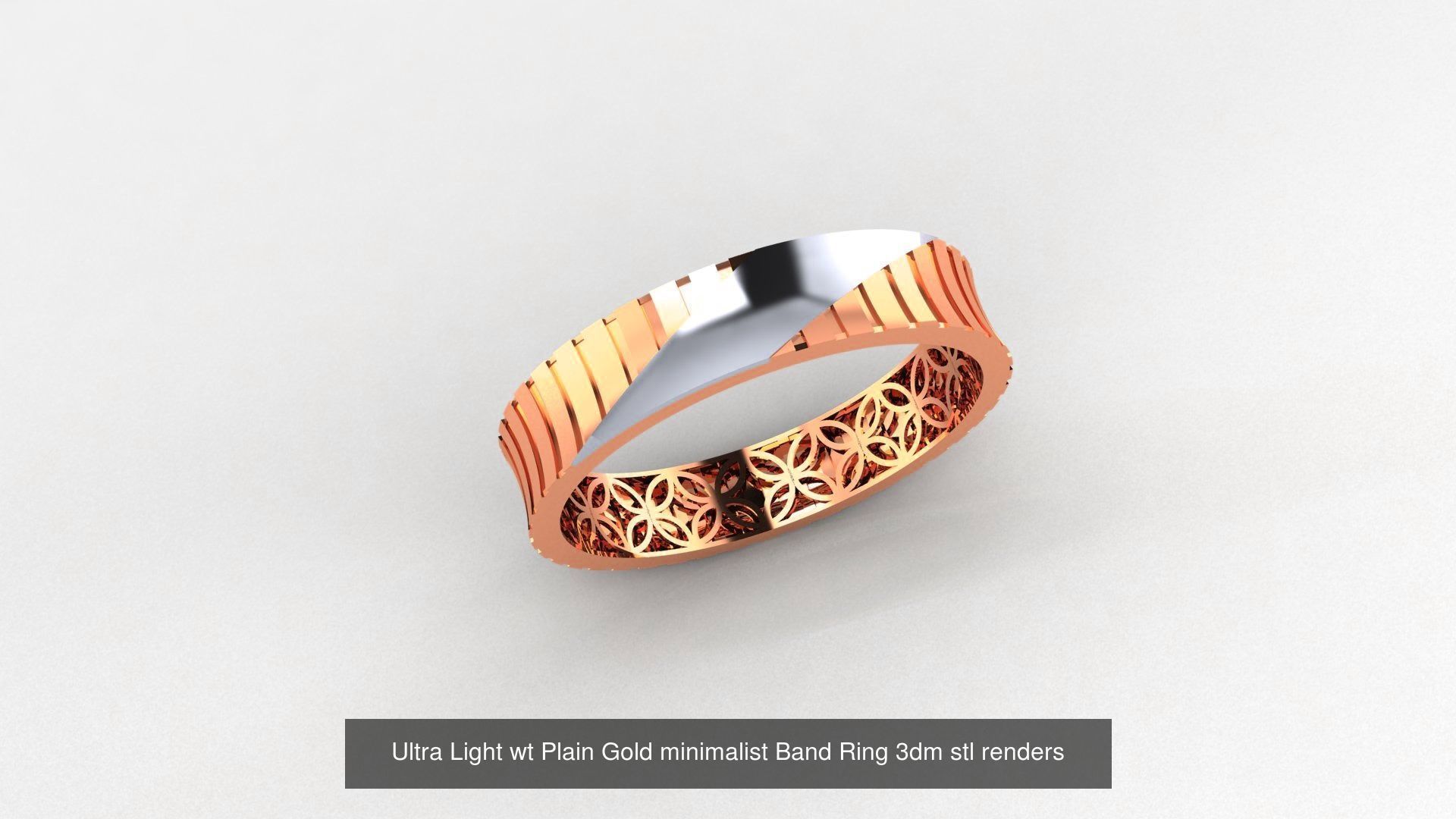 253 Plain Gold Light weight minimalist Rings 3dm stl renders 3D Model Collection_14