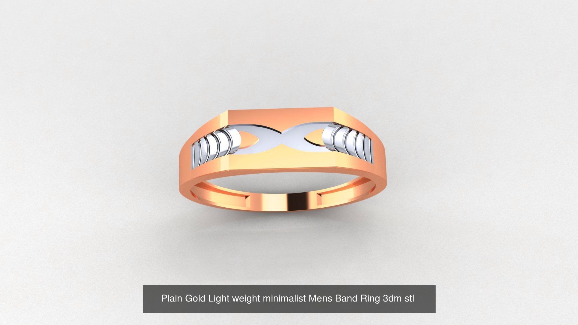 253 Plain Gold Light weight minimalist Rings 3dm stl renders 3D Model Collection_37