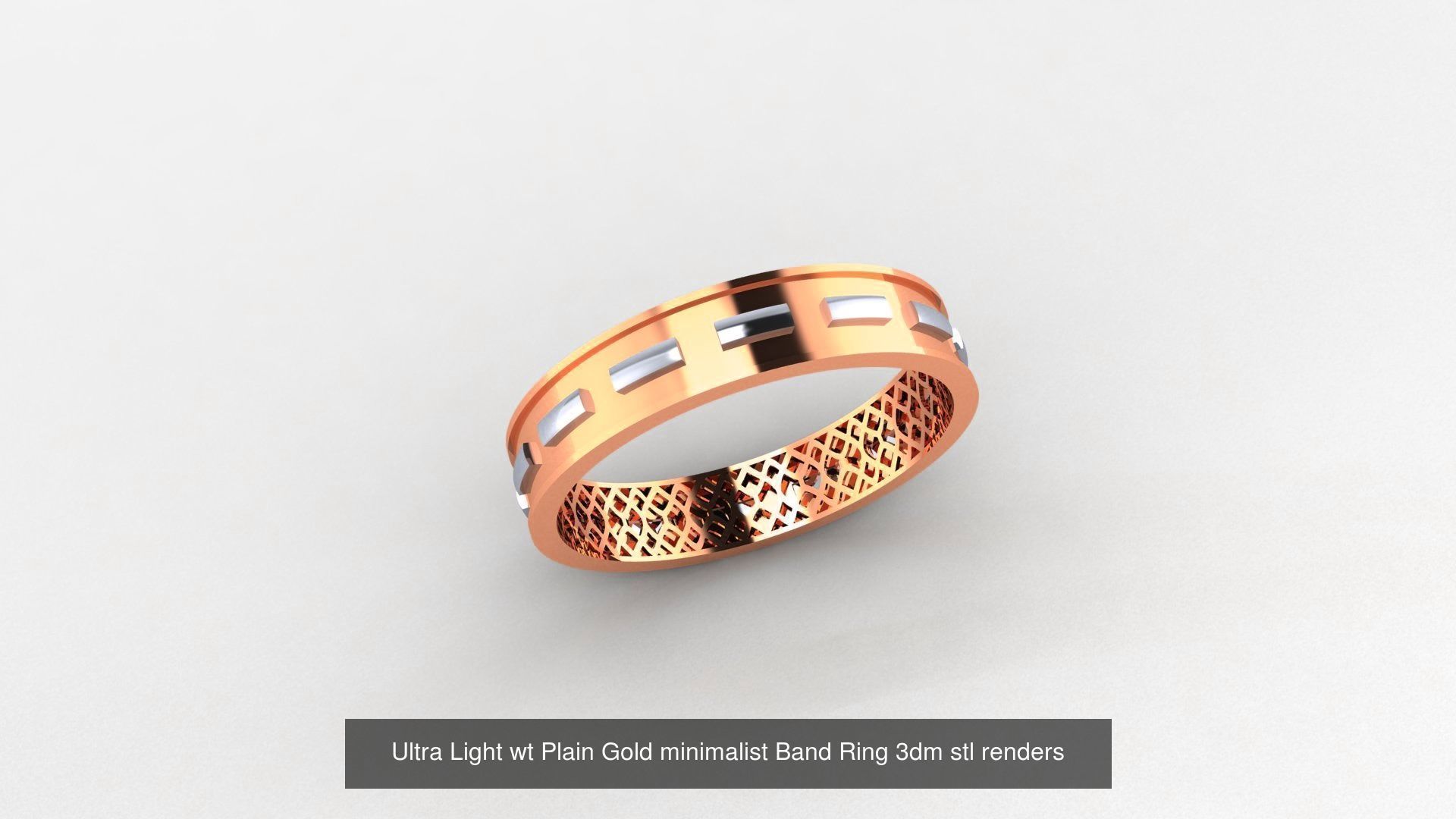 253 Plain Gold Light weight minimalist Rings 3dm stl renders 3D Model Collection_21