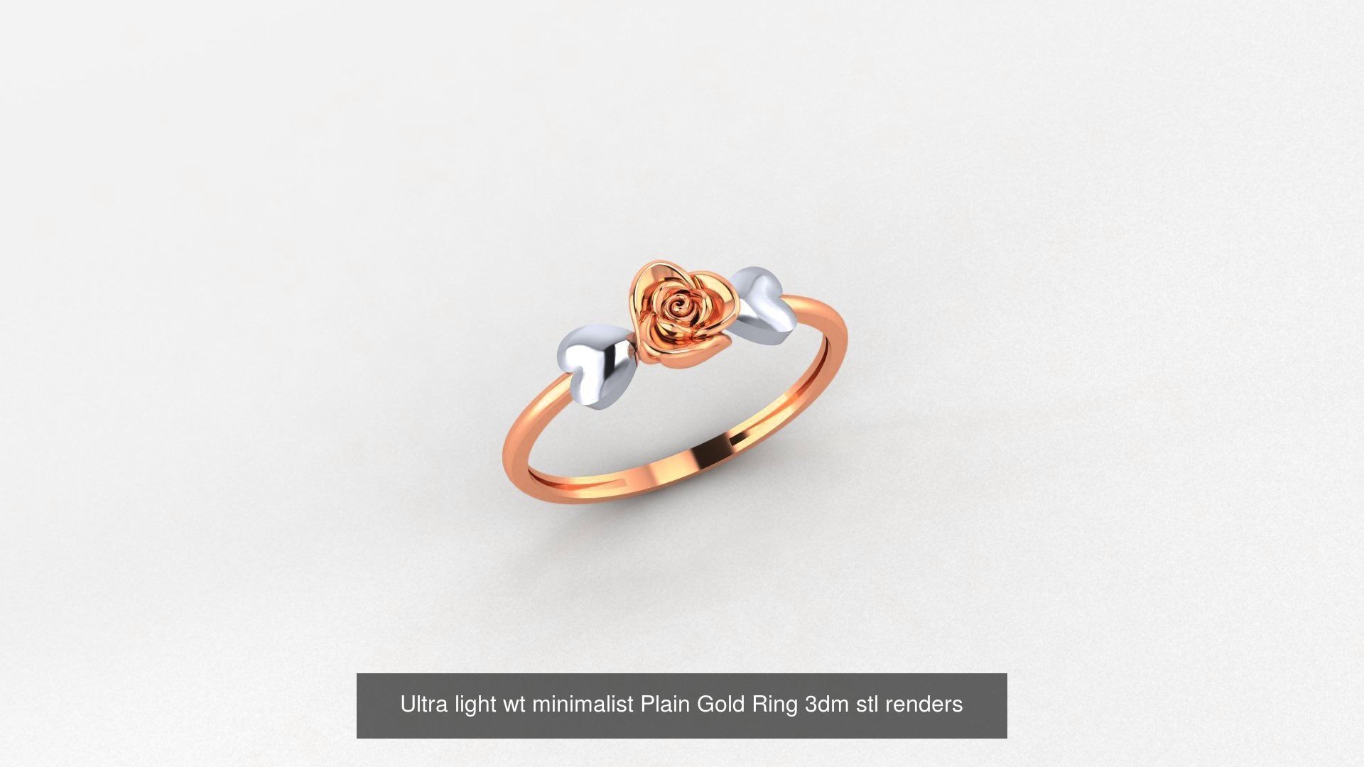 253 Plain Gold Light weight minimalist Rings 3dm stl renders 3D Model Collection_177