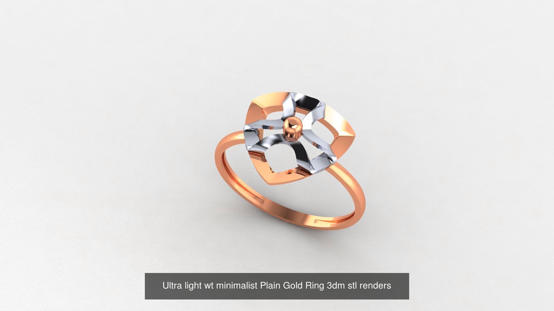 253 Plain Gold Light weight minimalist Rings 3dm stl renders 3D Model Collection_120