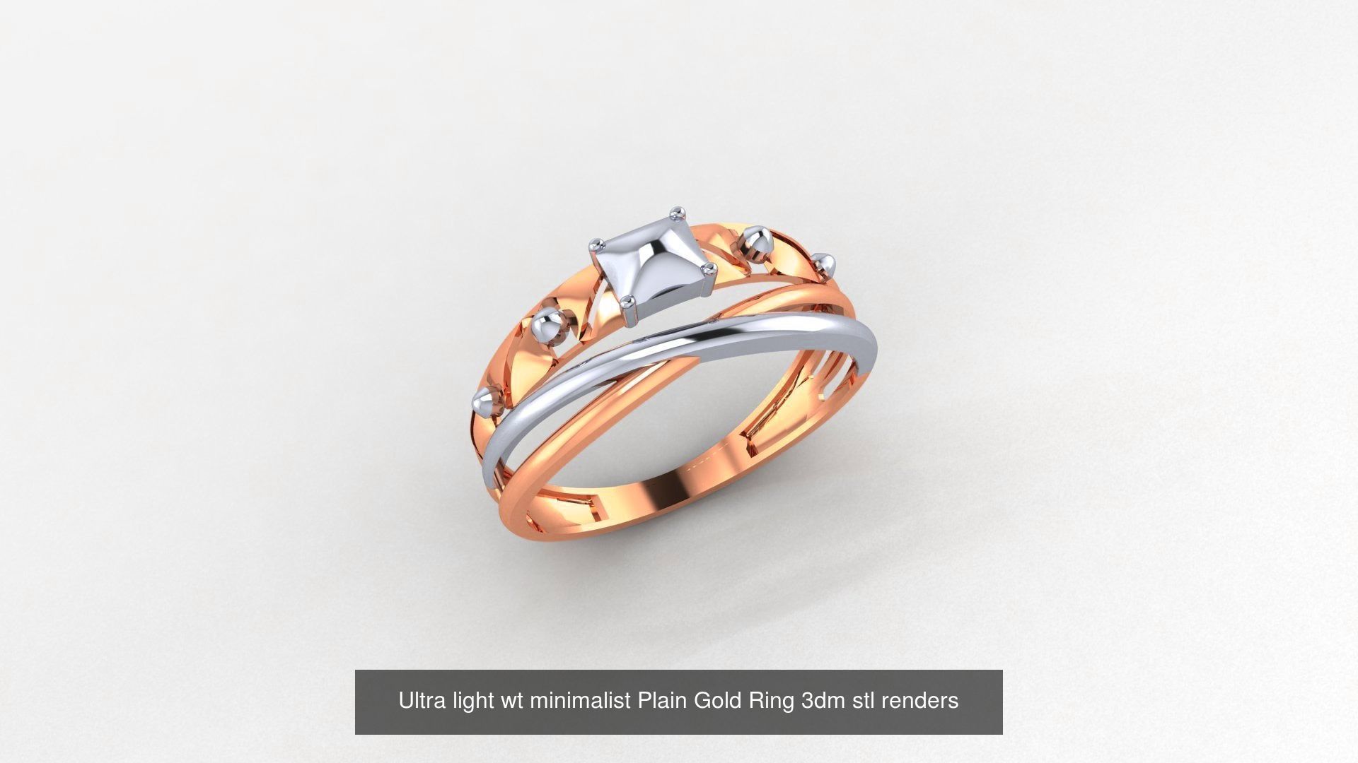 253 Plain Gold Light weight minimalist Rings 3dm stl renders 3D Model Collection_169