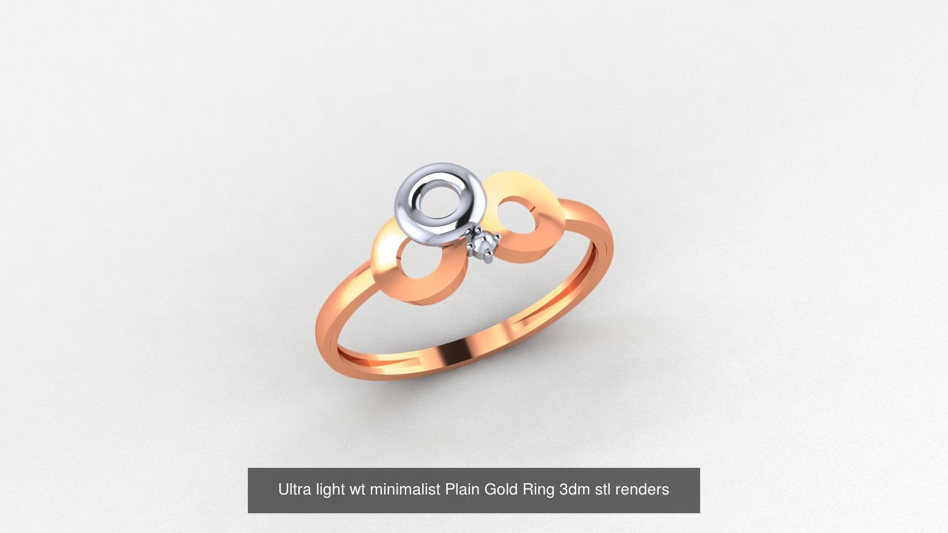 253 Plain Gold Light weight minimalist Rings 3dm stl renders 3D Model Collection_189