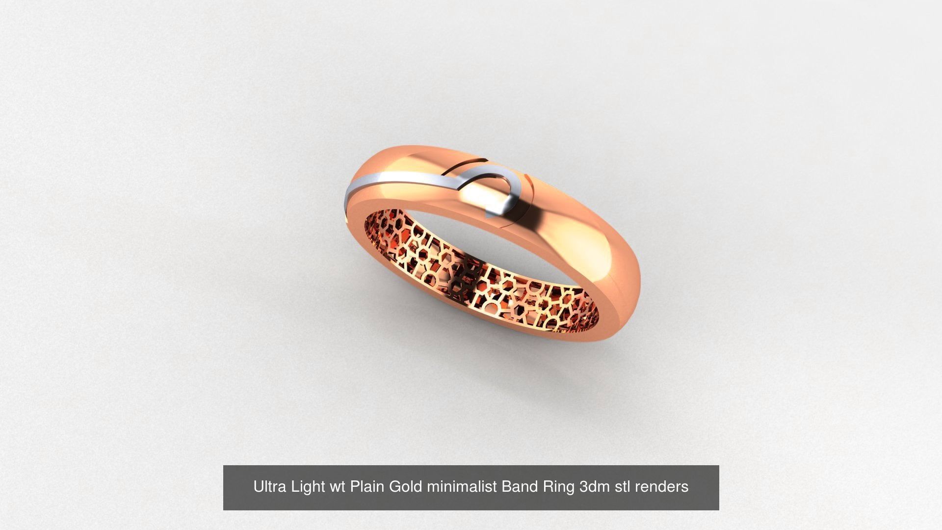 253 Plain Gold Light weight minimalist Rings 3dm stl renders 3D Model Collection_23