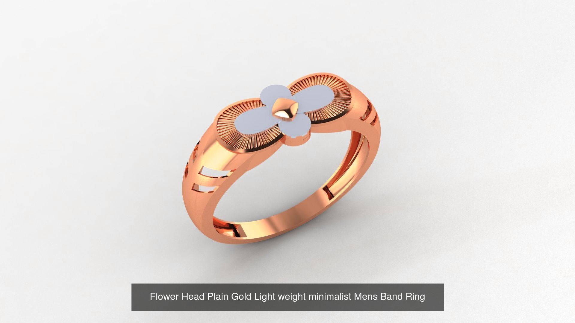 253 Plain Gold Light weight minimalist Rings 3dm stl renders 3D Model Collection_82