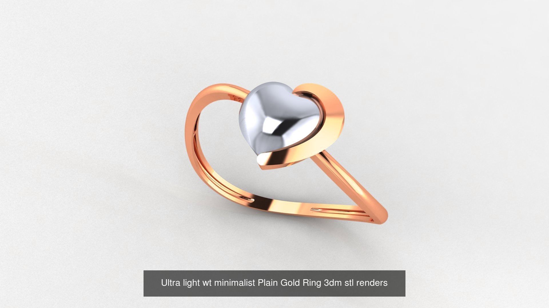 253 Plain Gold Light weight minimalist Rings 3dm stl renders 3D Model Collection_117