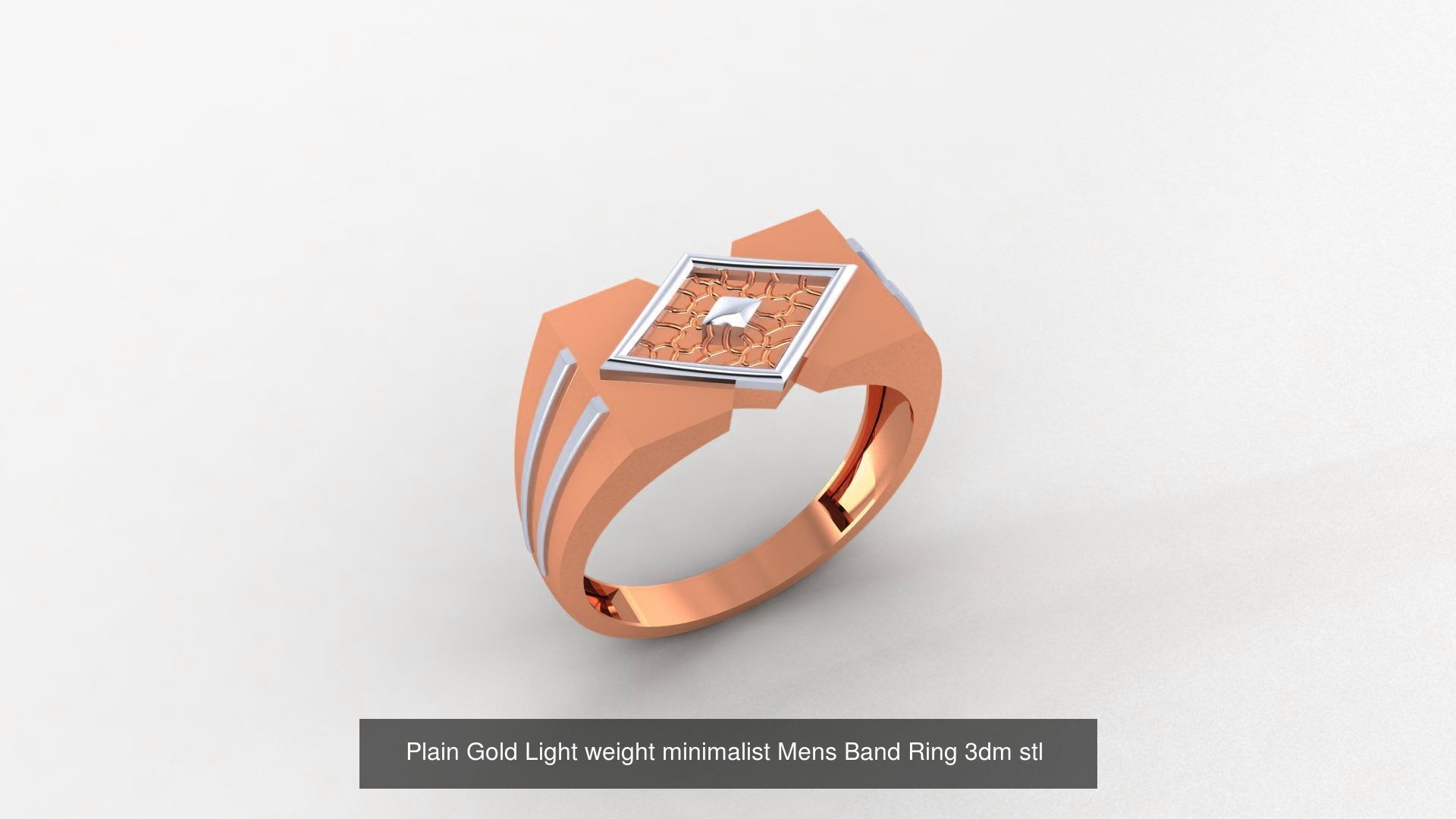 253 Plain Gold Light weight minimalist Rings 3dm stl renders 3D Model Collection_75