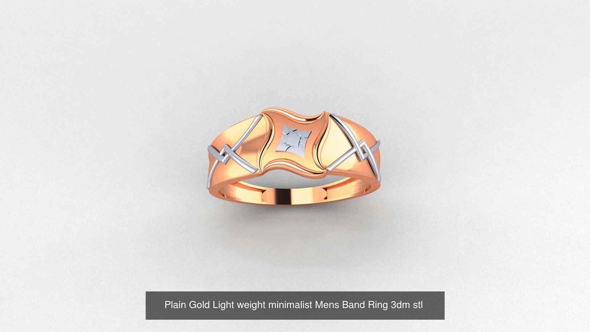 253 Plain Gold Light weight minimalist Rings 3dm stl renders 3D Model Collection_29