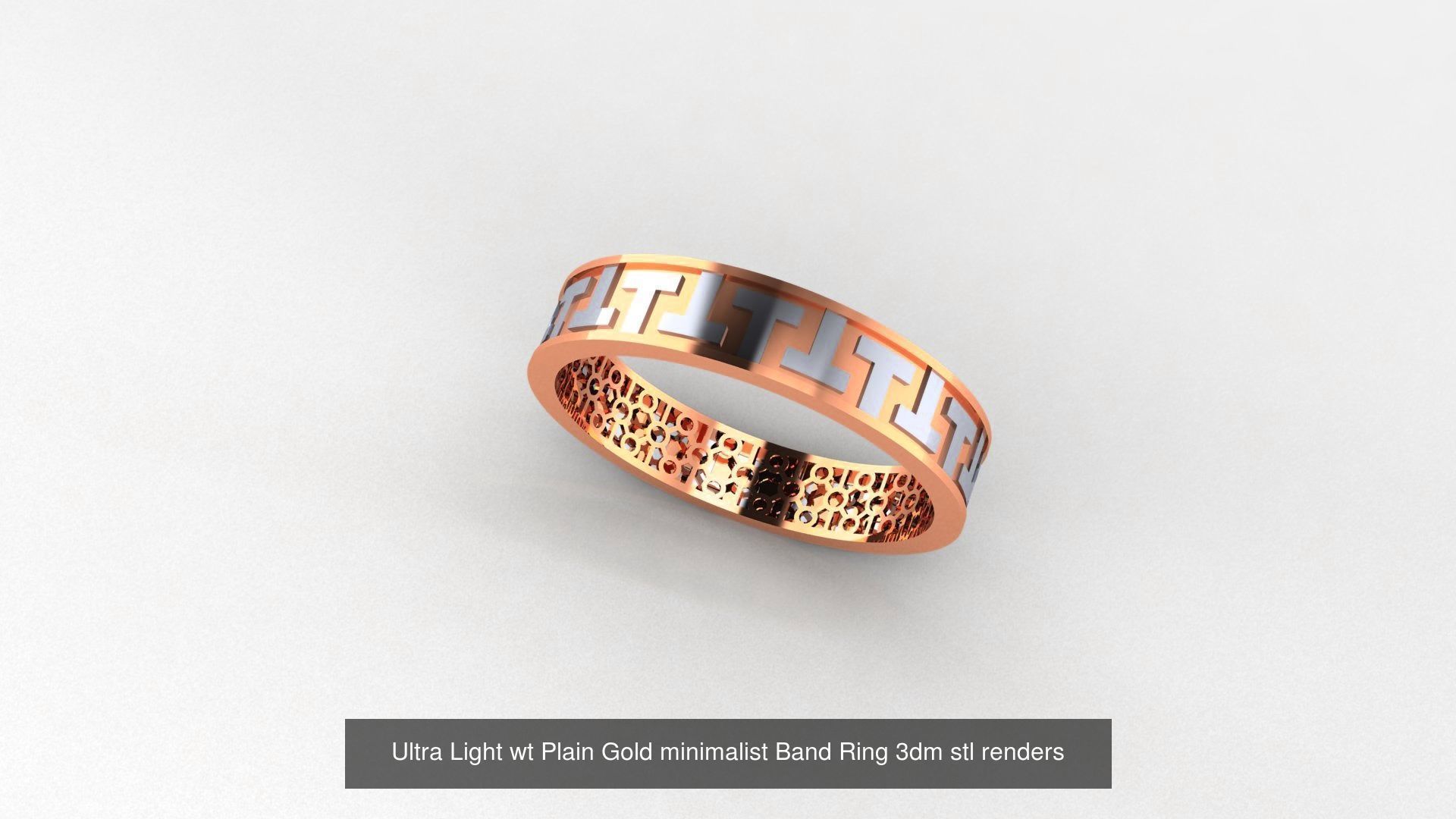 253 Plain Gold Light weight minimalist Rings 3dm stl renders 3D Model Collection_18