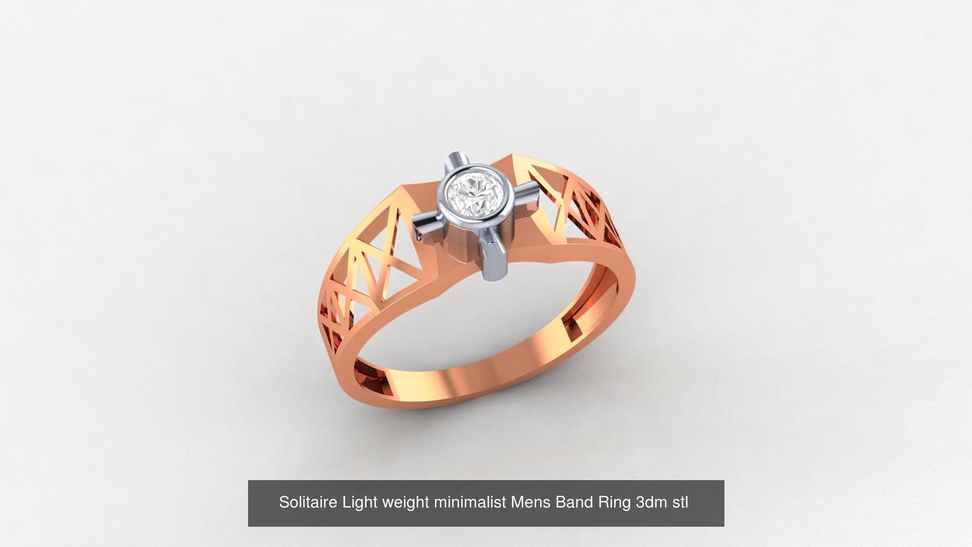 253 Plain Gold Light weight minimalist Rings 3dm stl renders 3D Model Collection_66