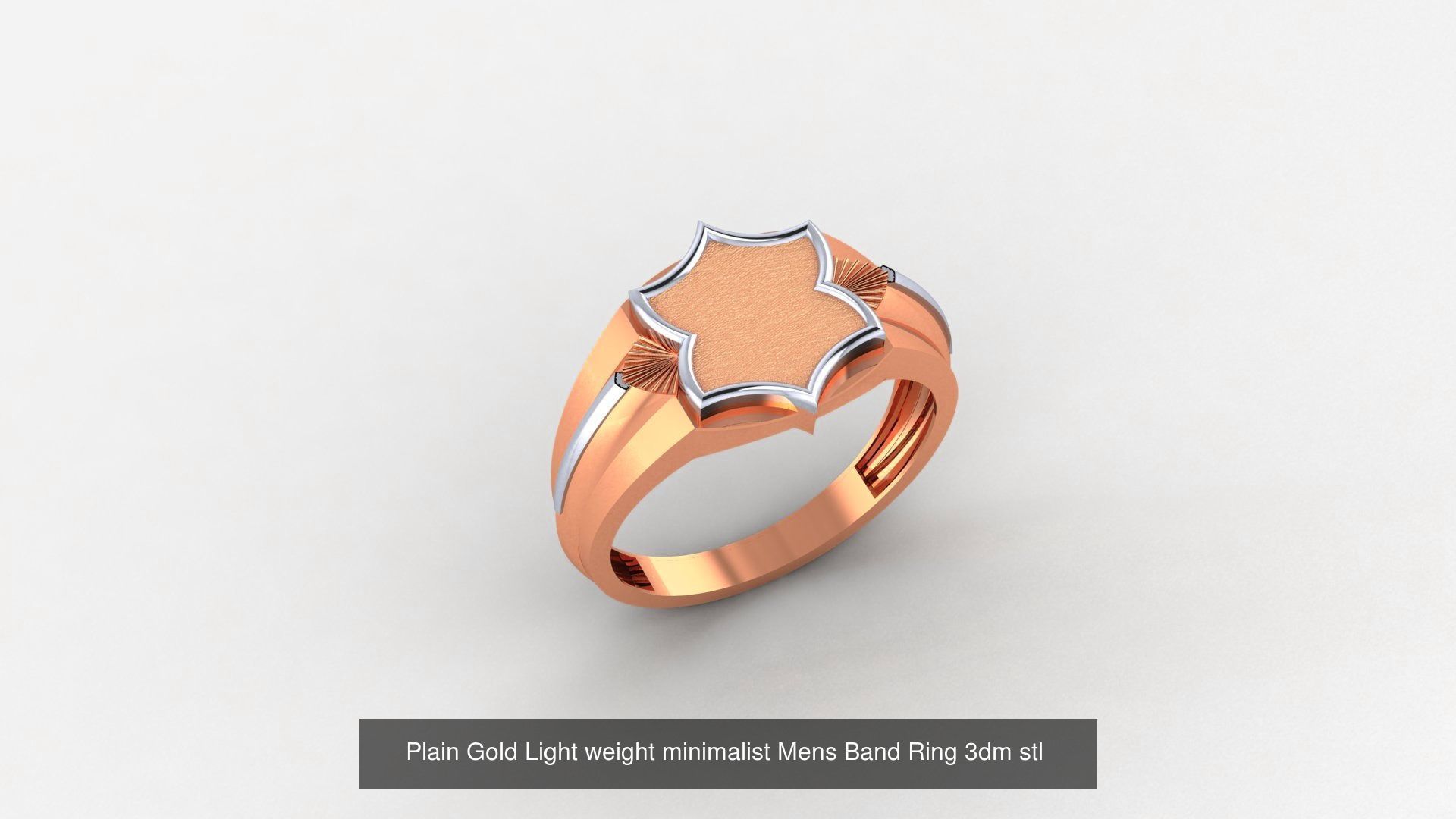 253 Plain Gold Light weight minimalist Rings 3dm stl renders 3D Model Collection_59