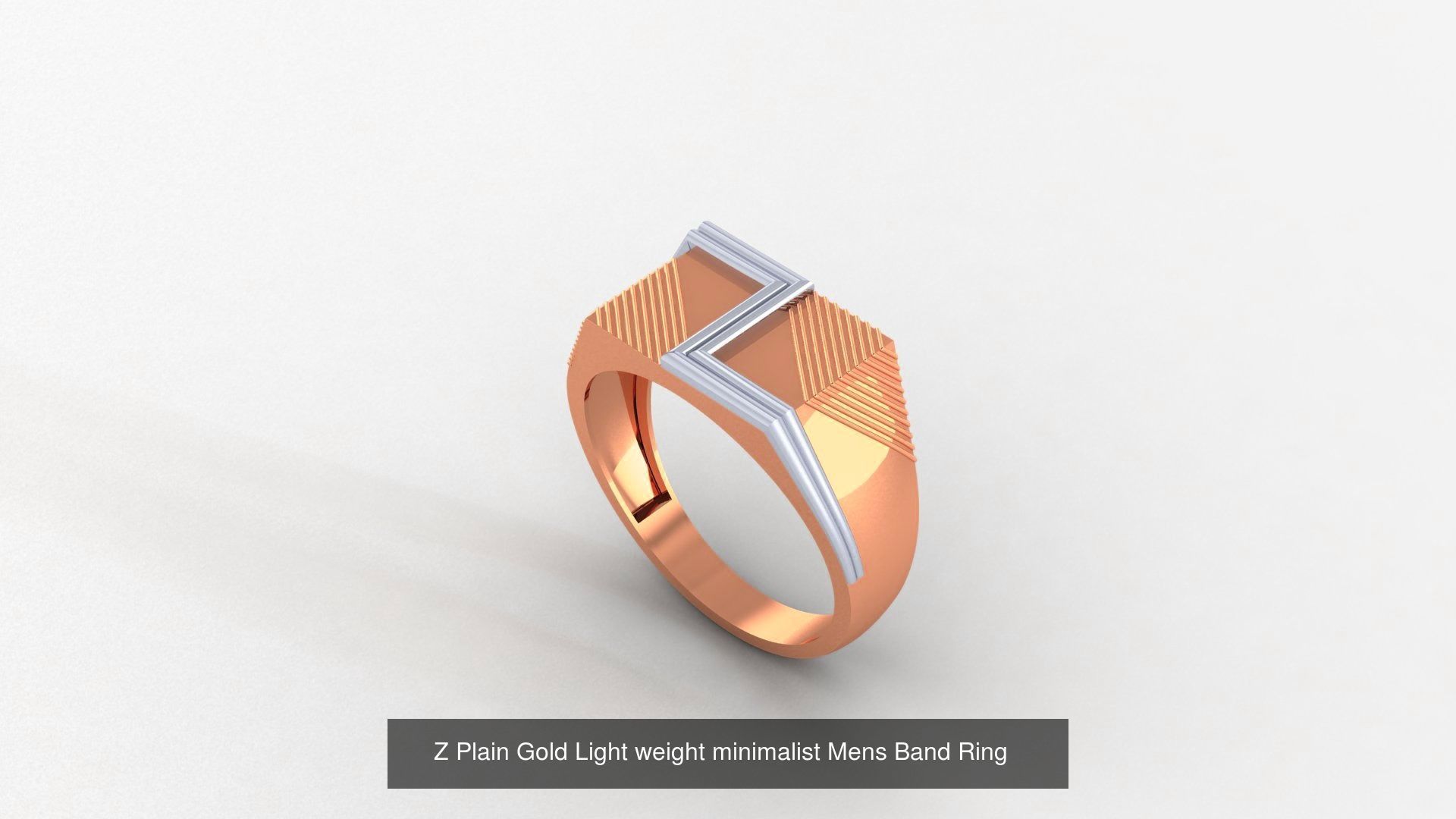 253 Plain Gold Light weight minimalist Rings 3dm stl renders 3D Model Collection_89