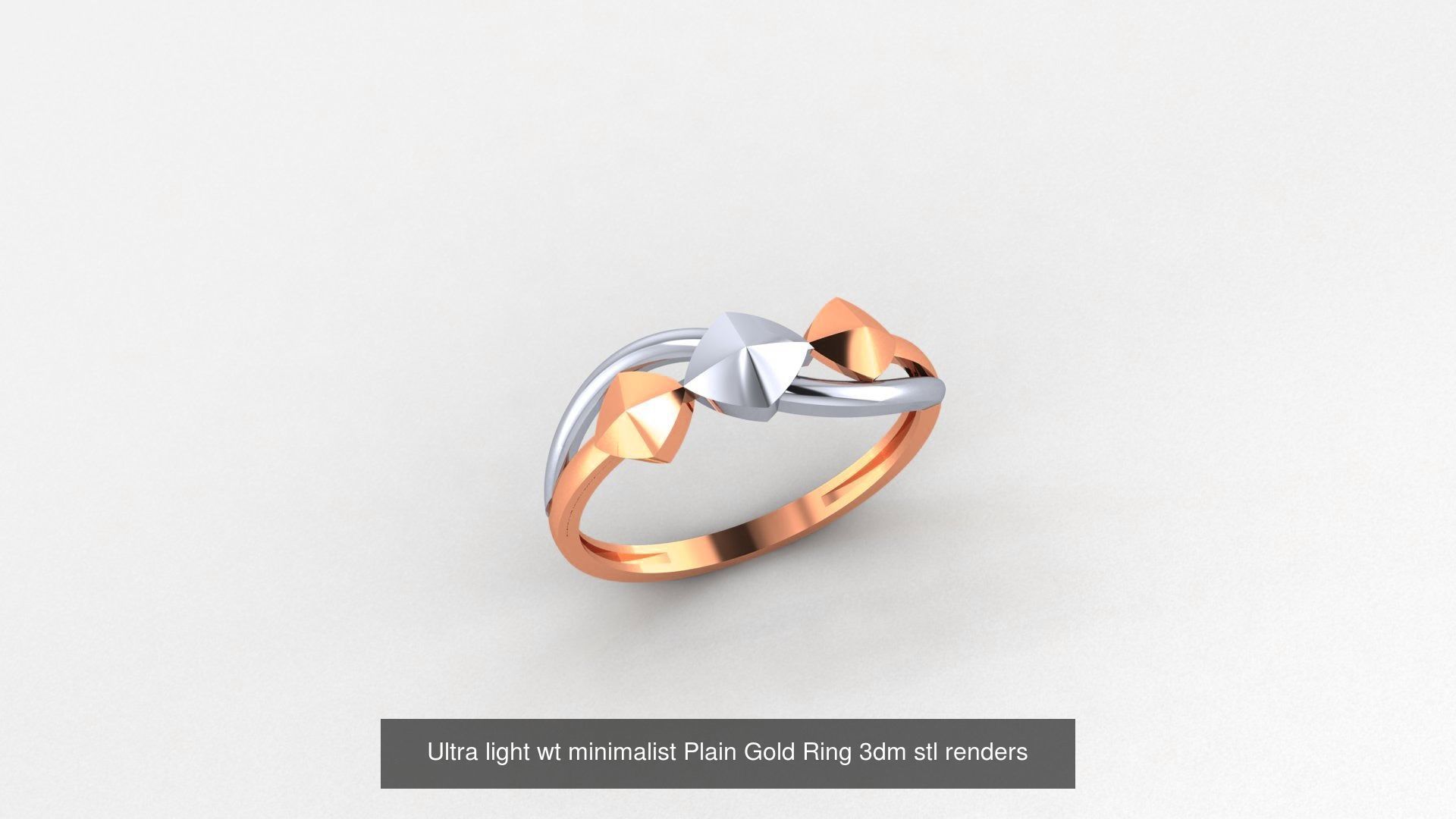 253 Plain Gold Light weight minimalist Rings 3dm stl renders 3D Model Collection_188