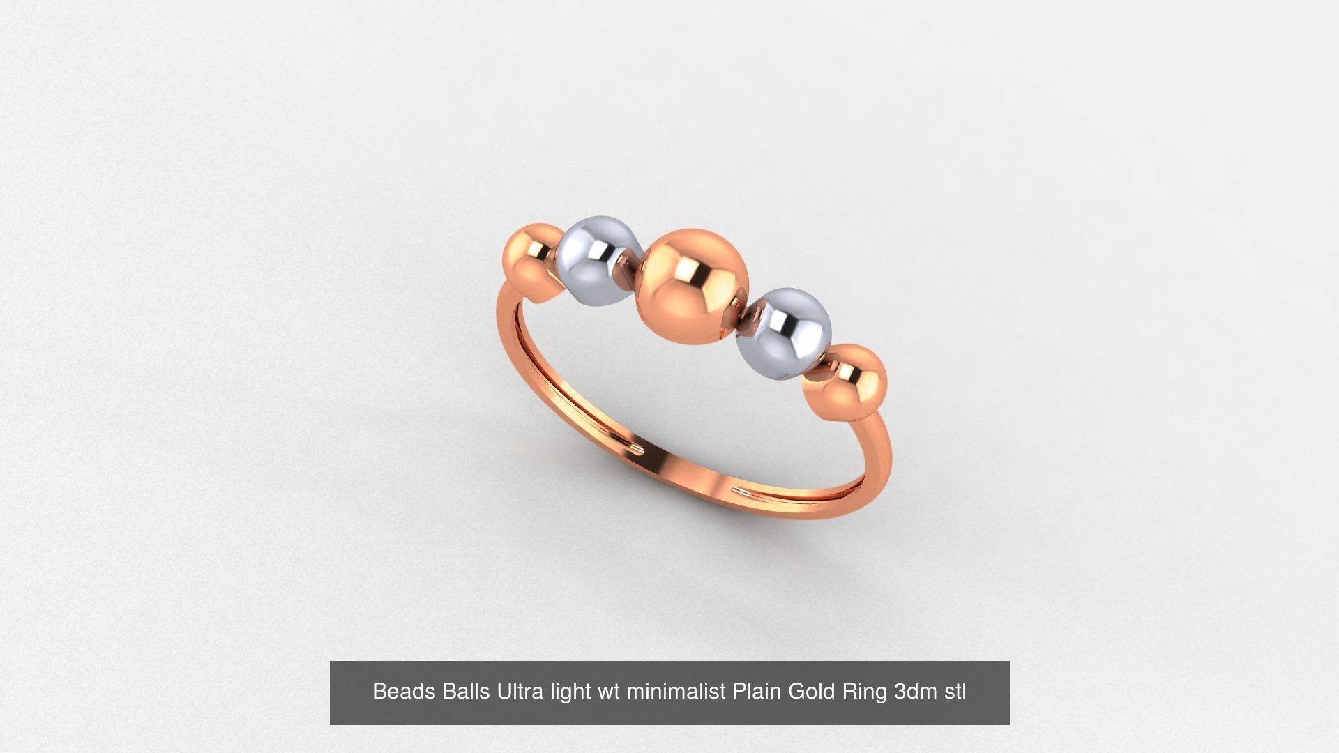 253 Plain Gold Light weight minimalist Rings 3dm stl renders 3D Model Collection_129