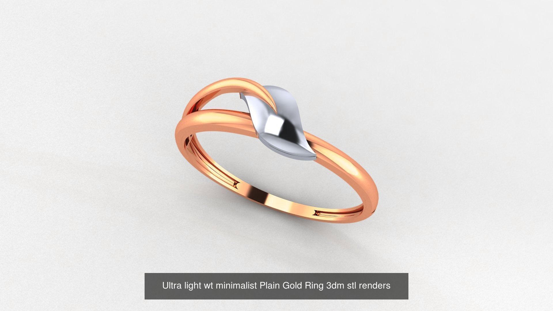 253 Plain Gold Light weight minimalist Rings 3dm stl renders 3D Model Collection_99