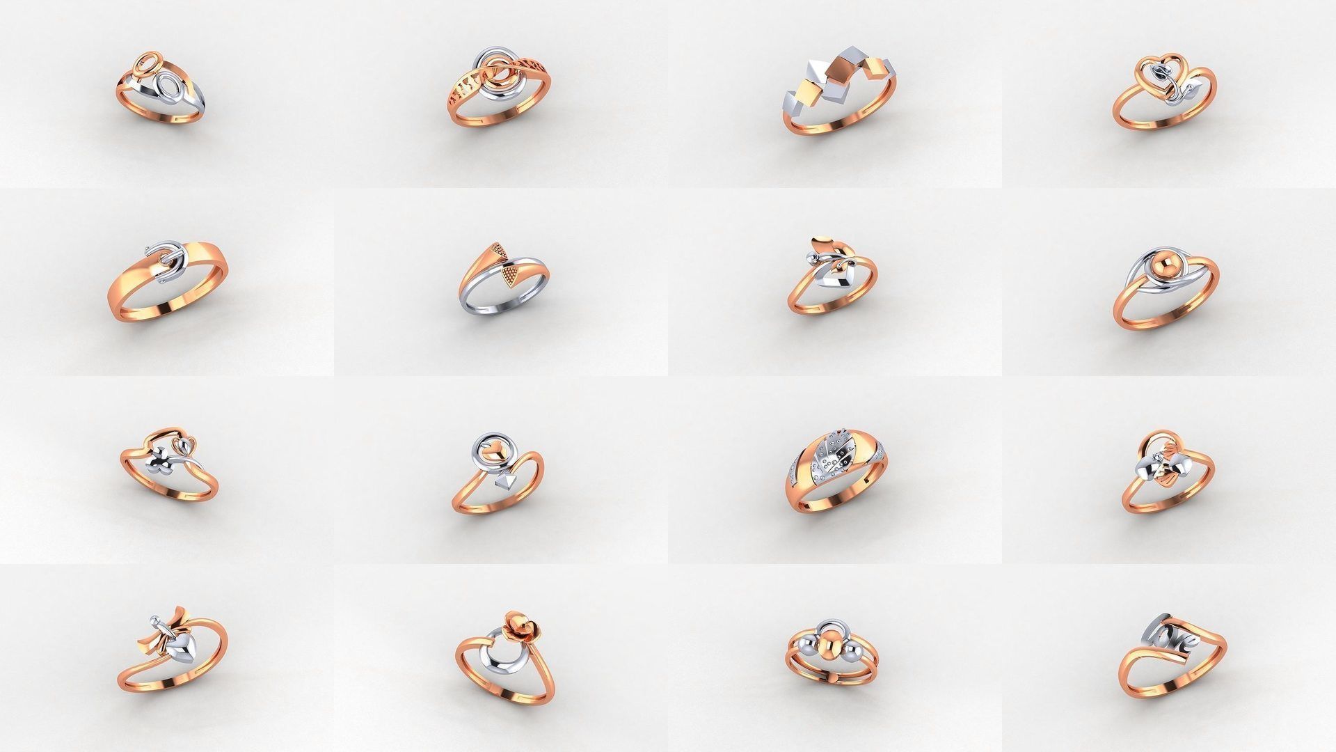 253 Plain Gold Light weight minimalist Rings 3dm stl renders 3D Model Collection_7