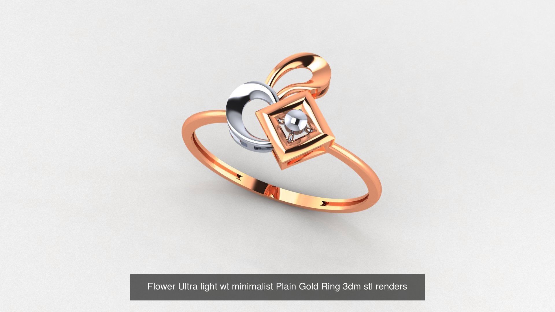 253 Plain Gold Light weight minimalist Rings 3dm stl renders 3D Model Collection_97