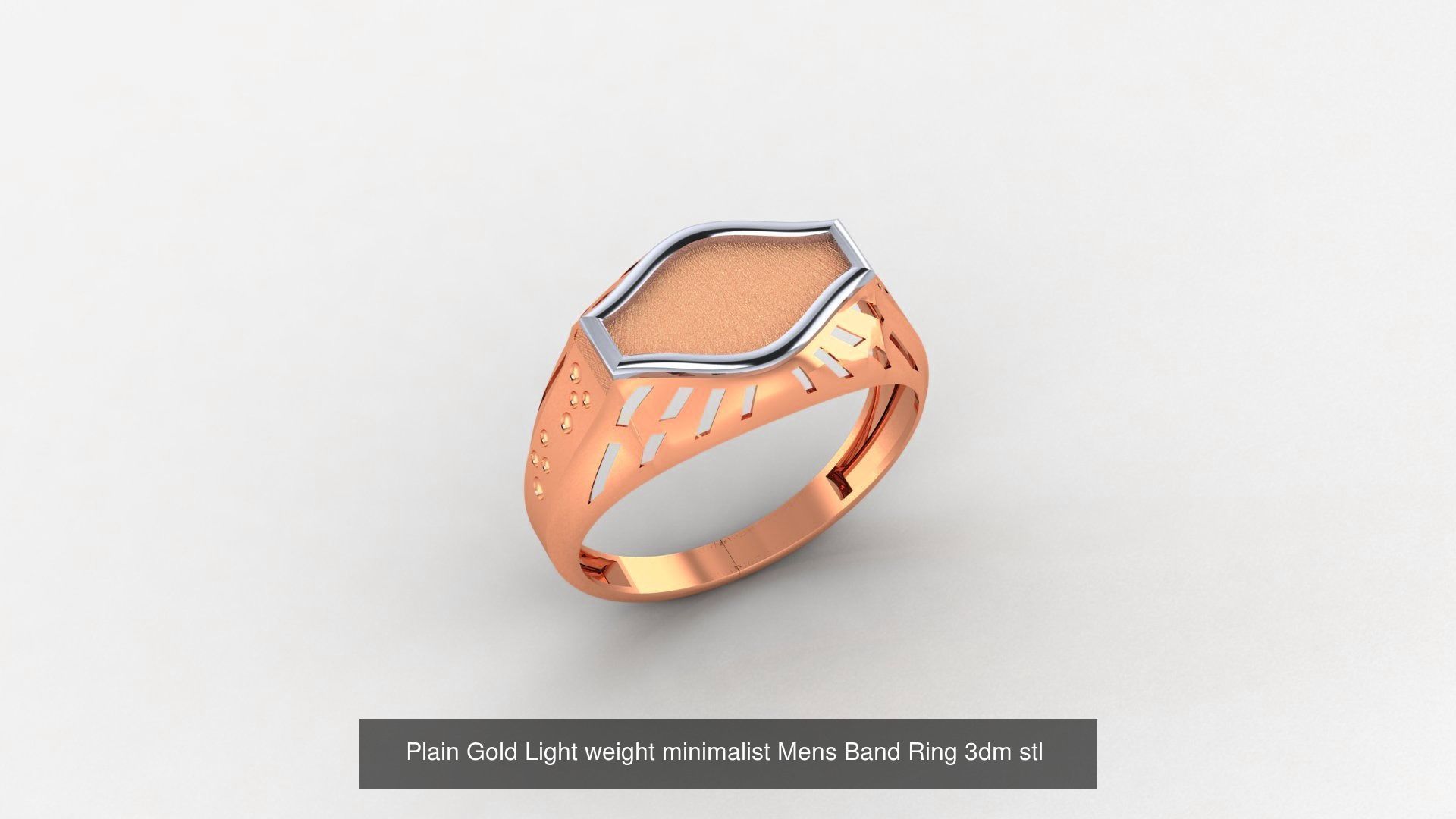 253 Plain Gold Light weight minimalist Rings 3dm stl renders 3D Model Collection_62