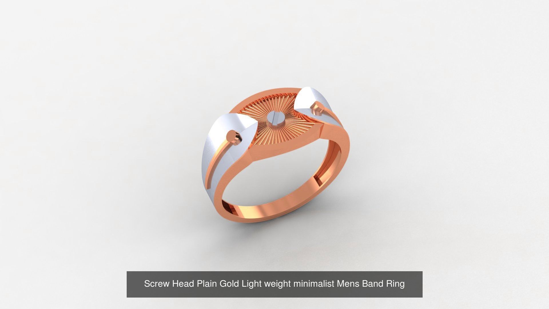 253 Plain Gold Light weight minimalist Rings 3dm stl renders 3D Model Collection_70