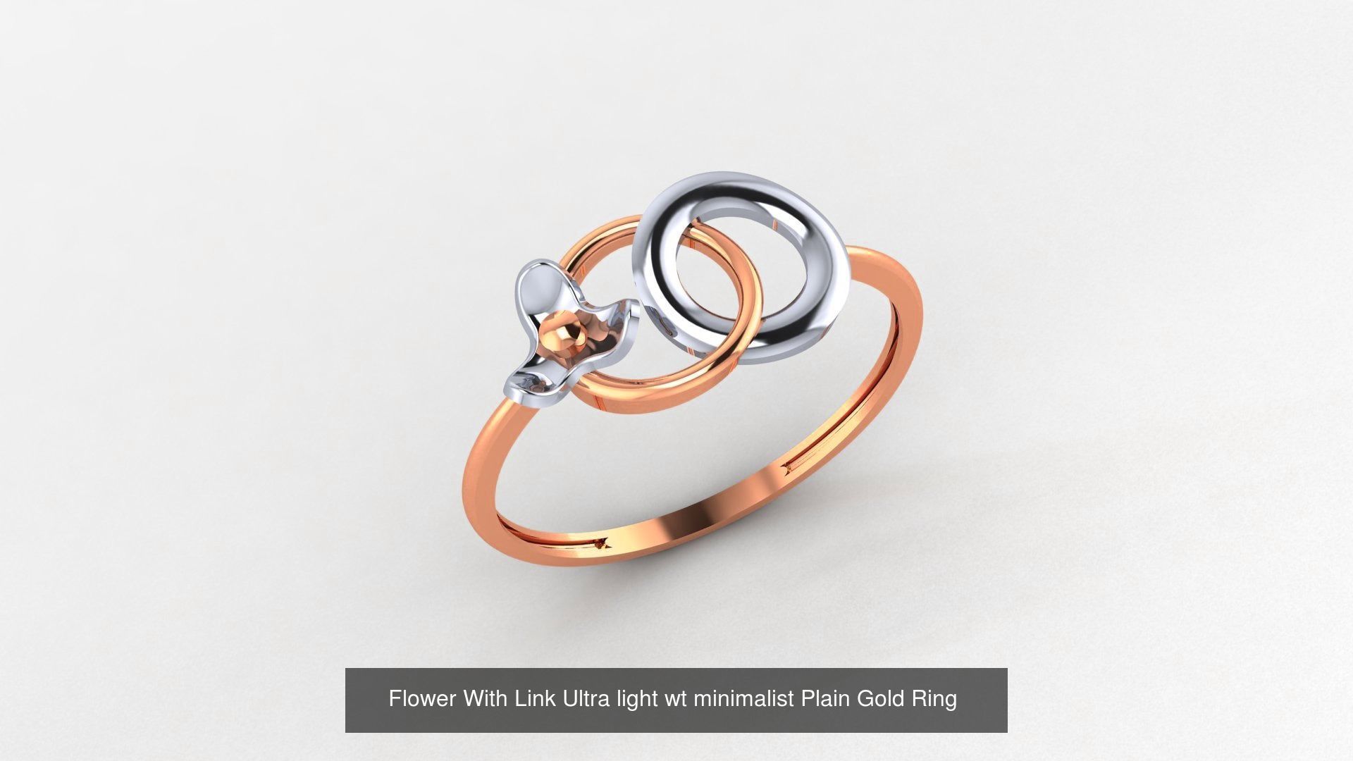 253 Plain Gold Light weight minimalist Rings 3dm stl renders 3D Model Collection_123