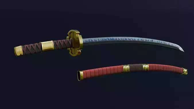 Katana - Sandai Kitetsu Low-poly 3D model