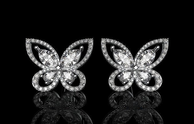 Butterfly Earrings Number 54 3D print model