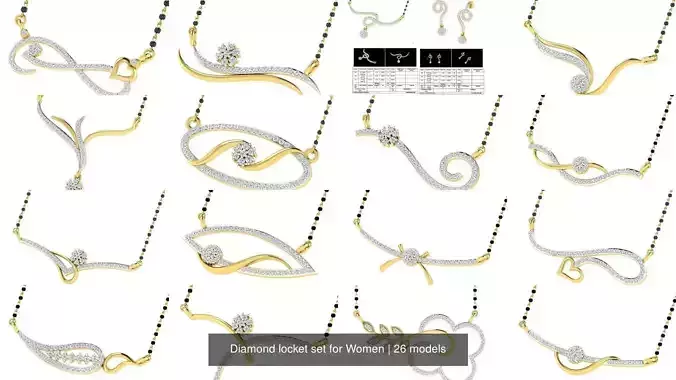 Diamond locket set for Women