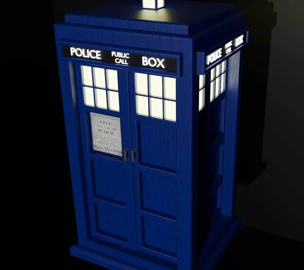 TARDIS from Doctor Who Low-poly 3D model_0